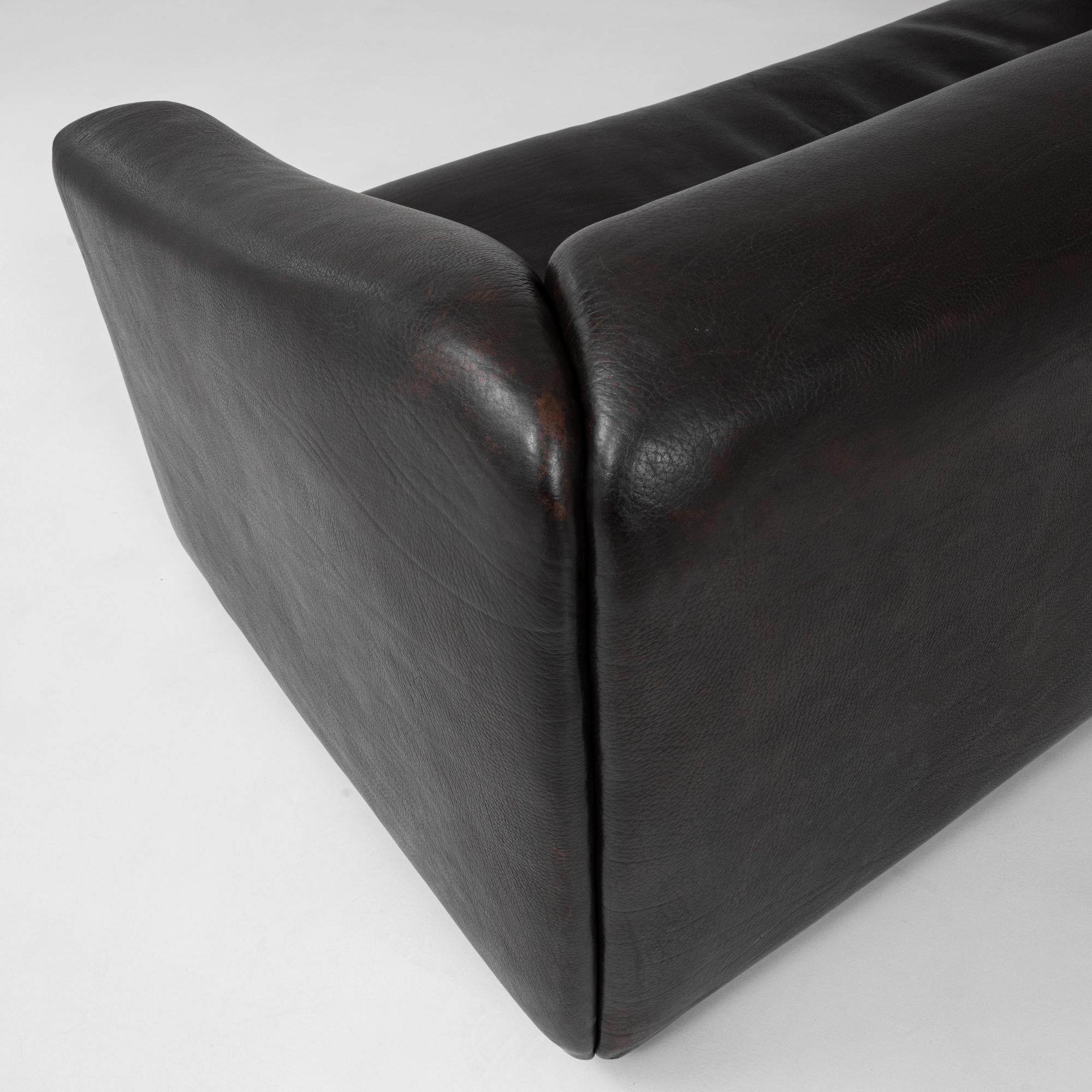 Sofá de cuero suizo de los años 70 Ds 47 By De Sede en venta 11