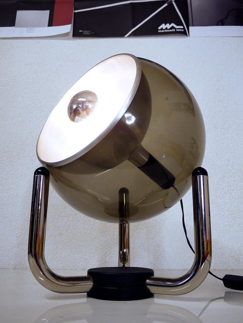 Mid-Century Modern 1970s Swiss Temde Design Atomic Globe Table & Floor Lamp by Max Bill