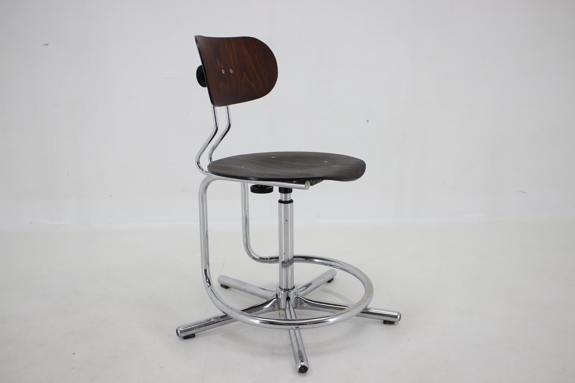 Late 20th Century 1970s Swivel Adjustable Chair, Czechoslovakia For Sale