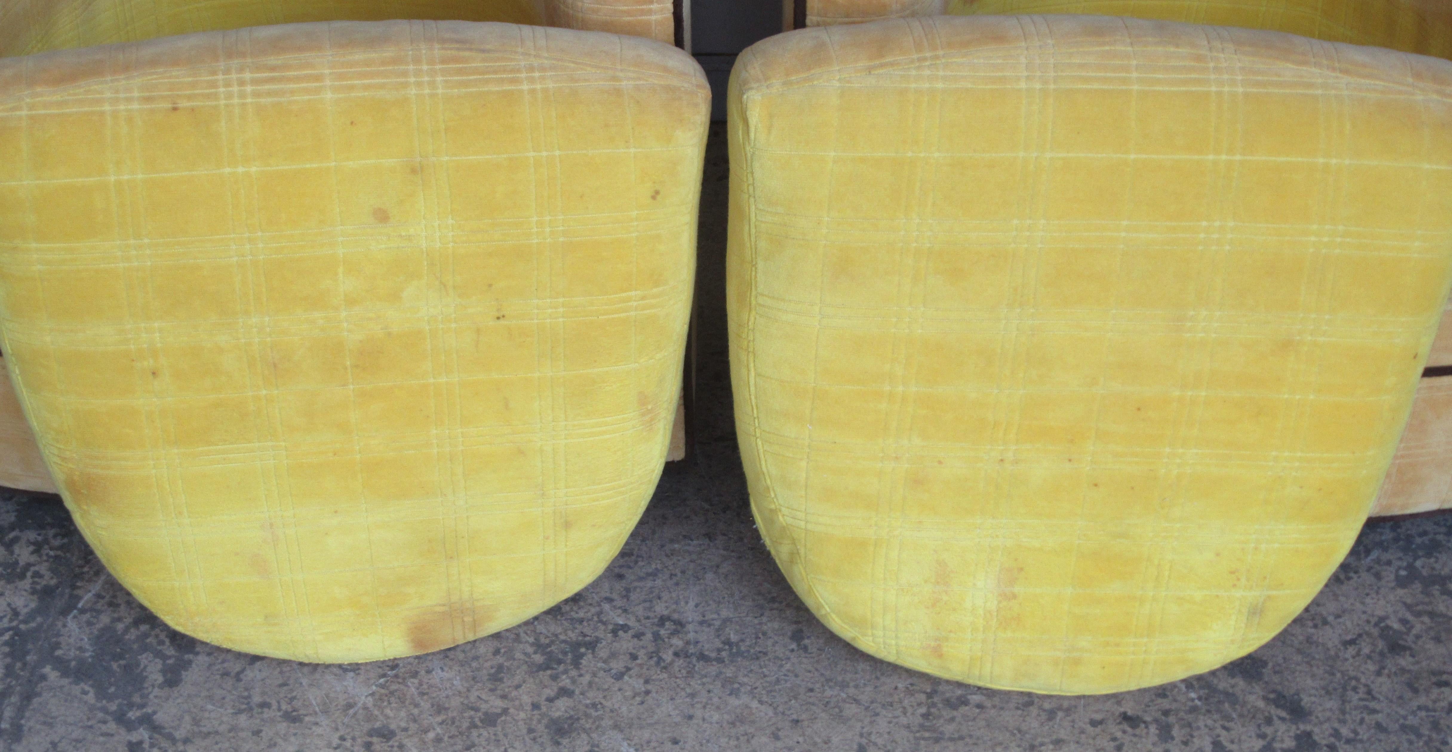 1970s Swivel Barrel Chairs in the style of Milo Baughman 10
