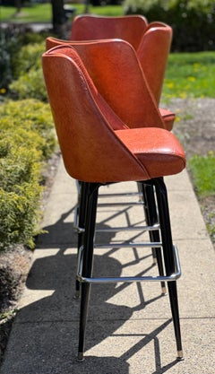 1970's Swivel Barstools, Set of Four
