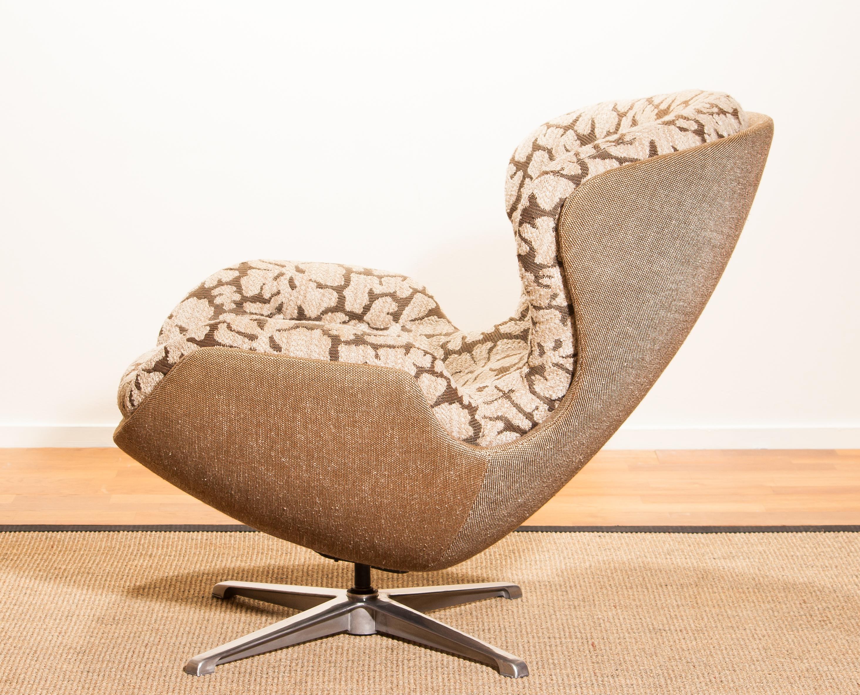Steel 1970s, Swivel Lounge Chair 'Partner' by Lennart Bender for Ulferts