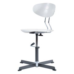 1970s Swivel Office Chair by Kovona in Wood and Chrome