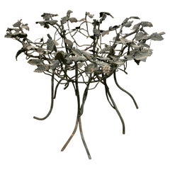 1970s Table Iron Stand with Vine Grape and Leaves Decorations