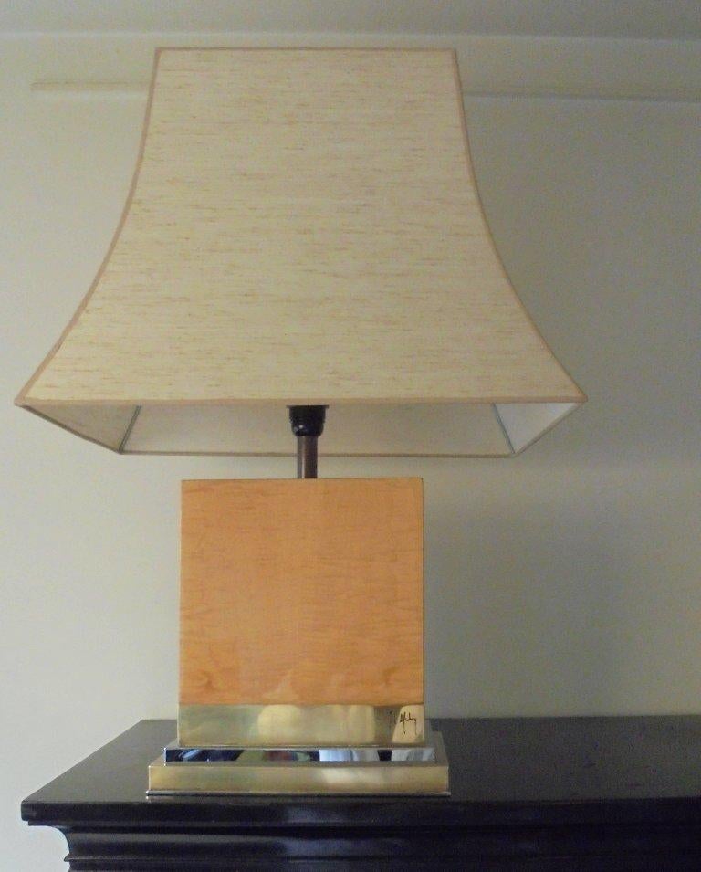 Brass 1970s Table Lamp by J. Claude Mahey, France For Sale