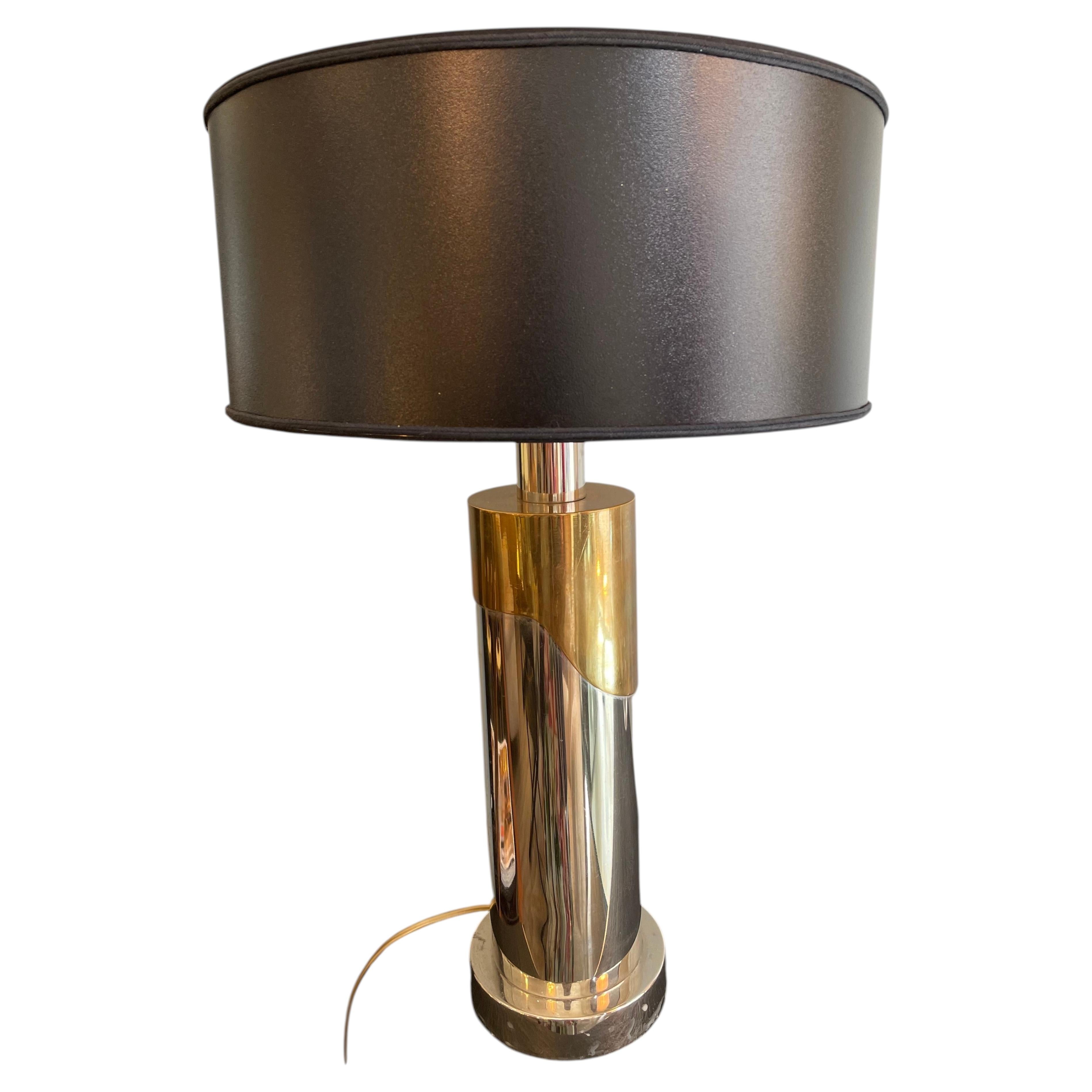 1970s Table Lamp in Brass and Steel