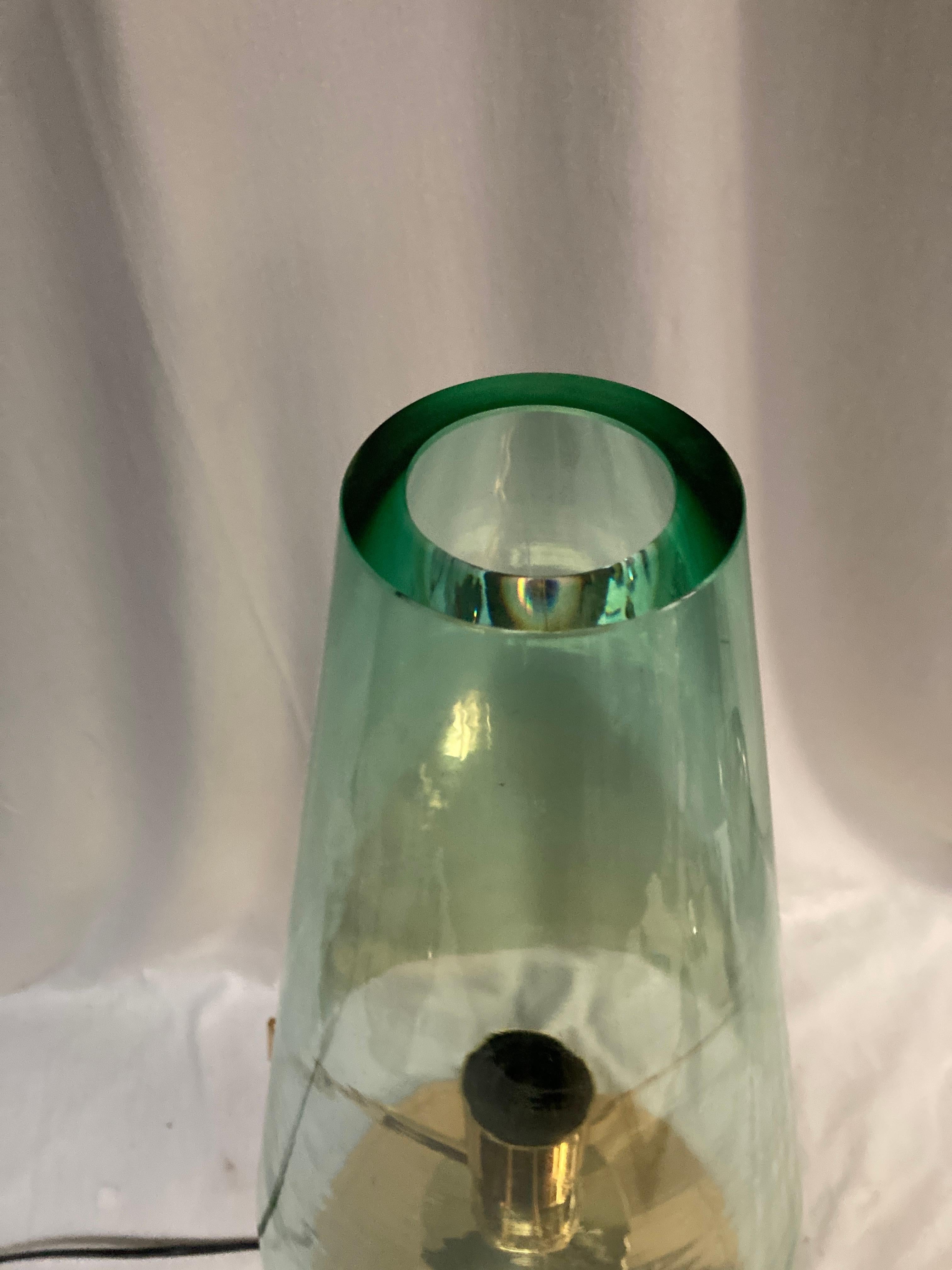Fin du 20e siècle Lampe de table des années 1970 dans le style de Fontana Arté et Max Ingrand en vente