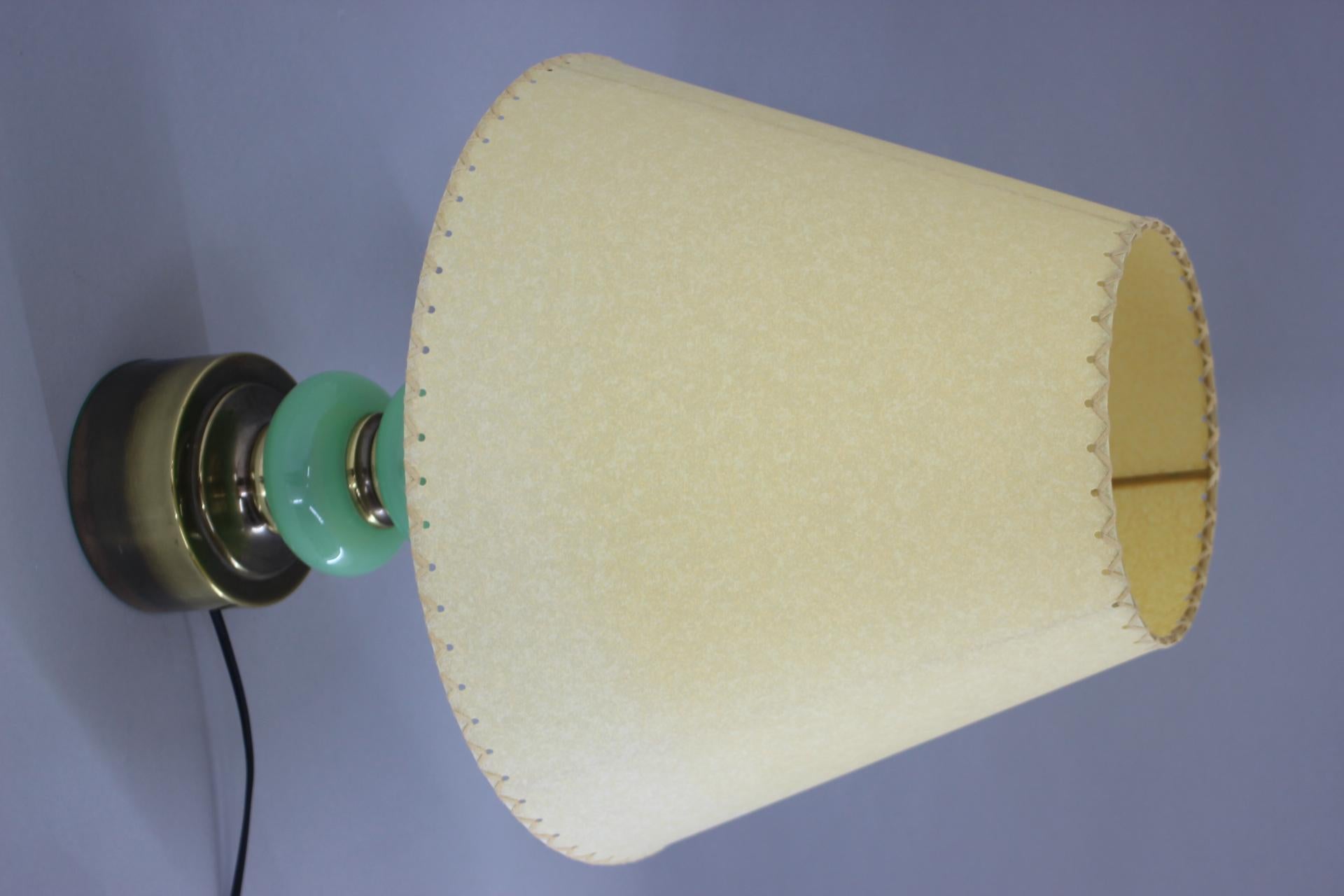 - New handmade paper lamp shade. 
- Glass parts. 
- Newly rewired.