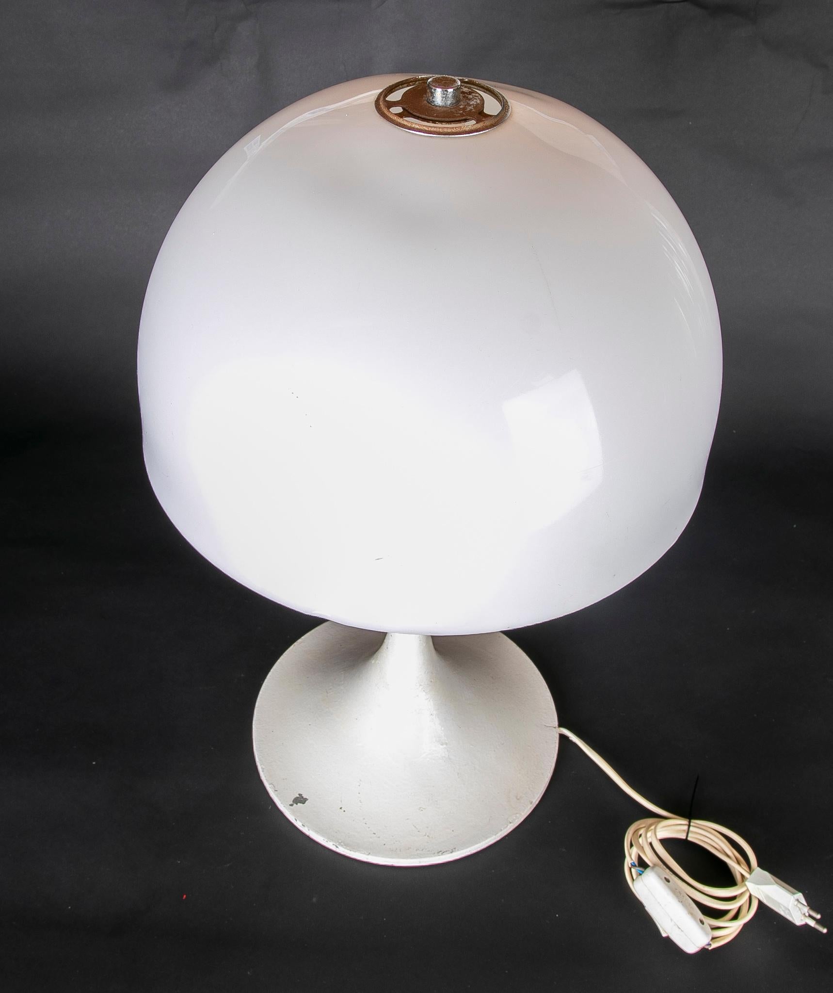 European 1970s Table Lamp with Methacrylate Lampshade and Metal Base  For Sale