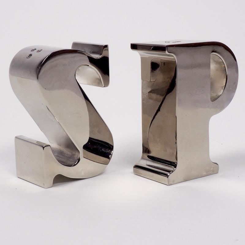 Tisch-Salz- und Pfefferstreuer aus Silber, 1970er Jahre (Französisch)