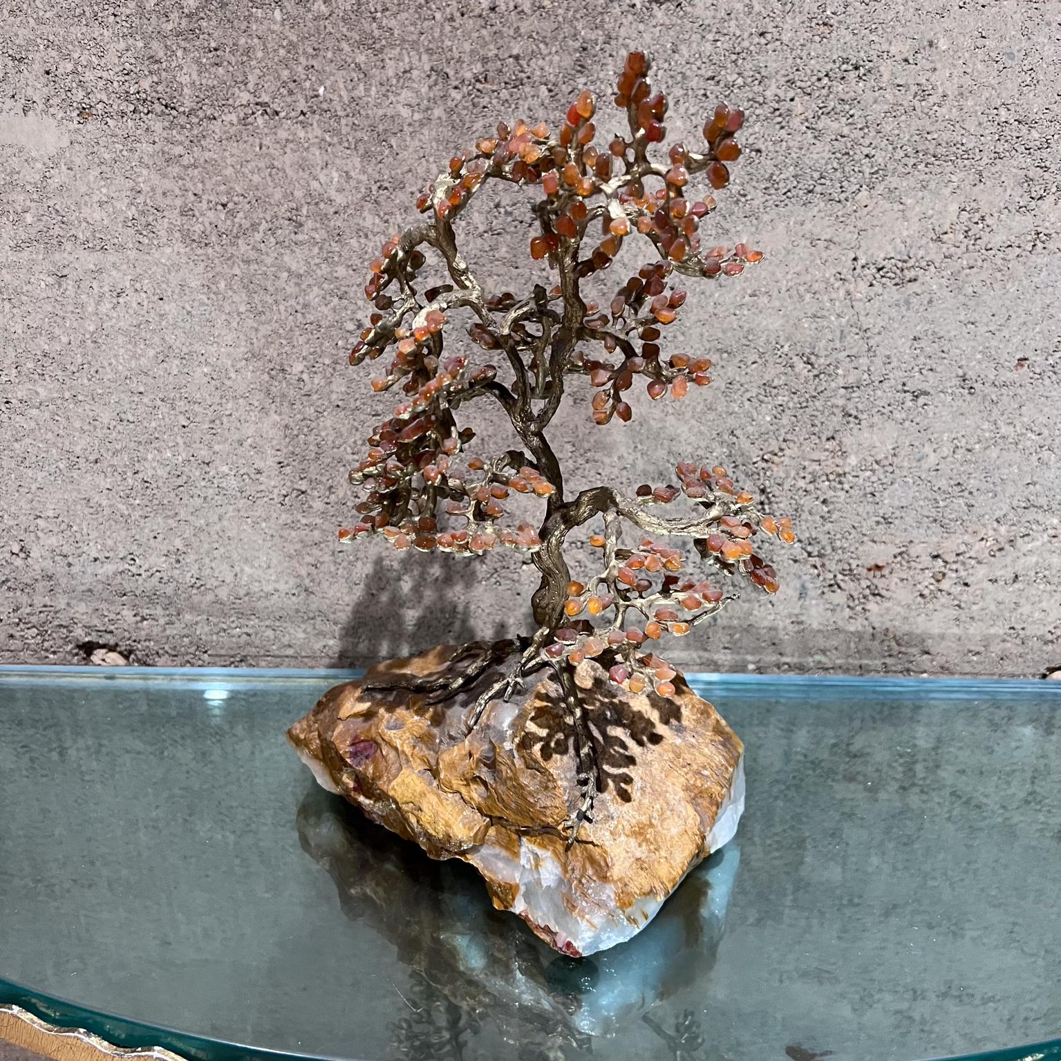 Mid-Century Modern 1970s Table Sculpture Coral Bonsai Tree Organic Stone