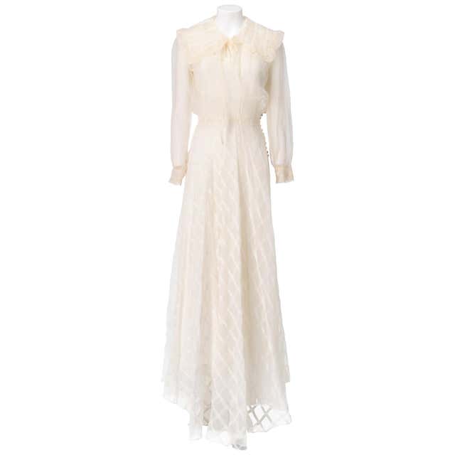 Mosè Artisanal Off-white Silk Dress at 1stDibs