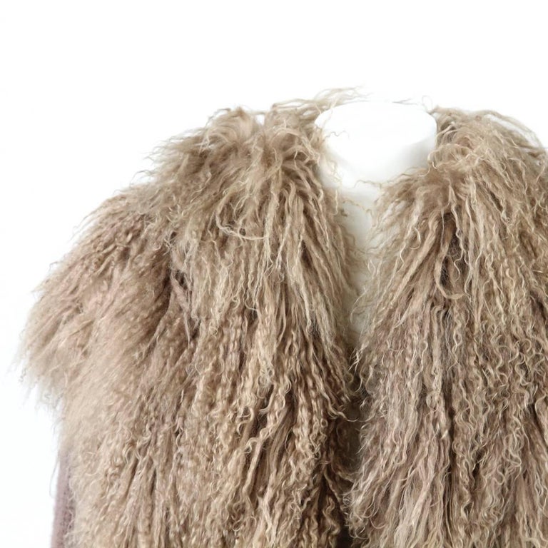 1970s Tailoring Brown Jacket in Mongolia Fur For Sale at 1stdibs