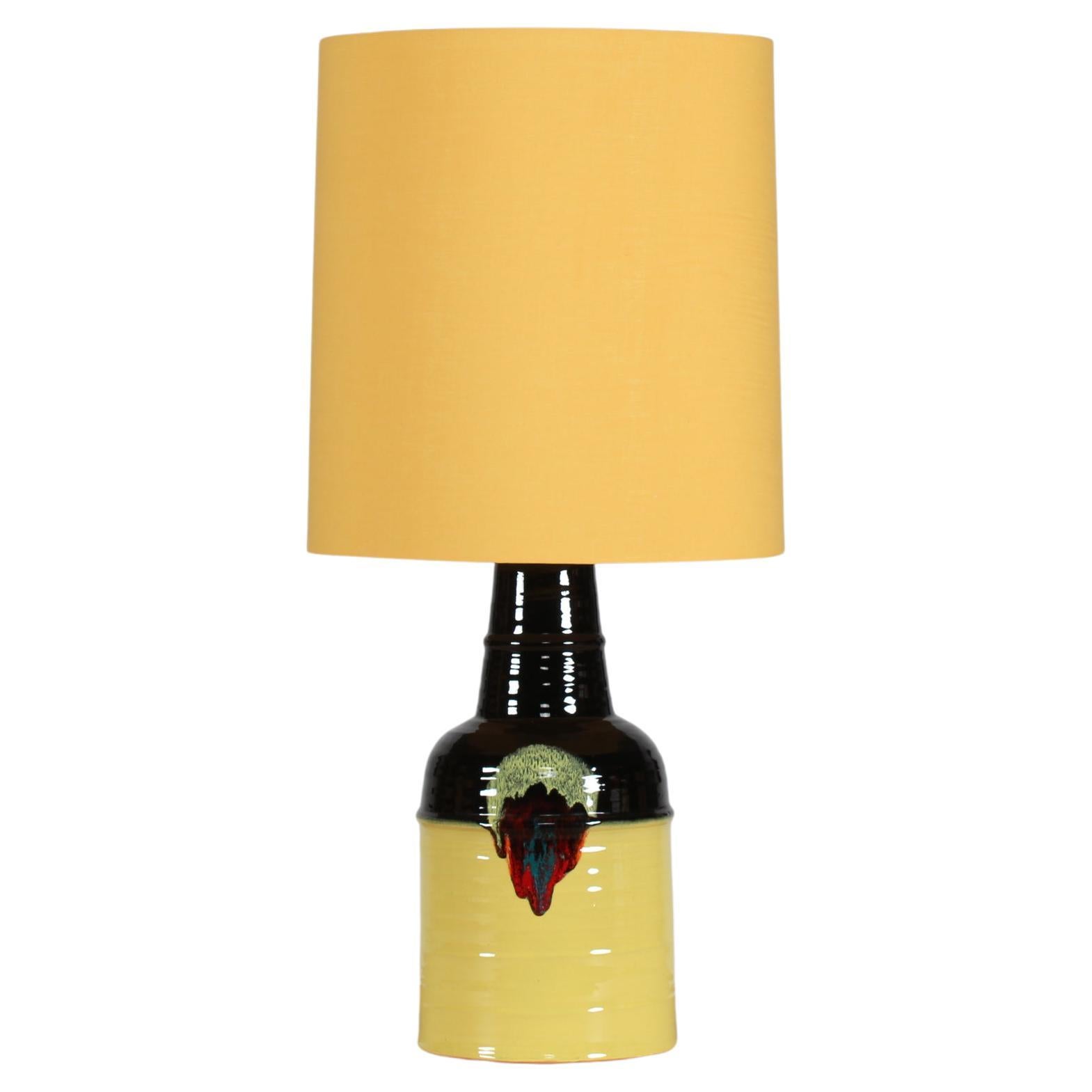 1970s Tall Bjørn Wiinblad Ceramic Table Lamp for Rosentahl with New Shade For Sale