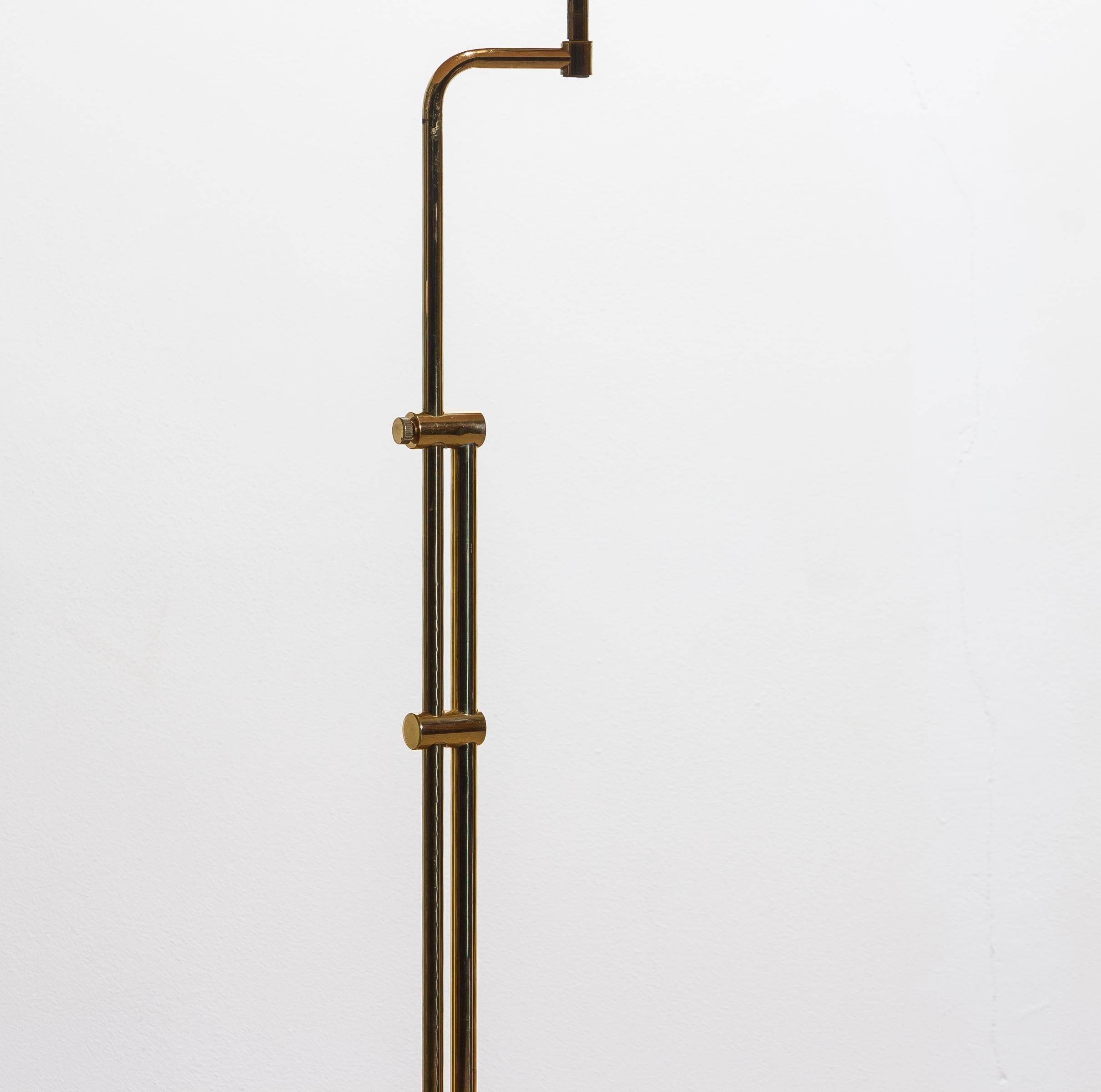 1970s Tall Brass Hollywood Regency Swing Arm Floor Lamp by Örsjö, Sweden 4