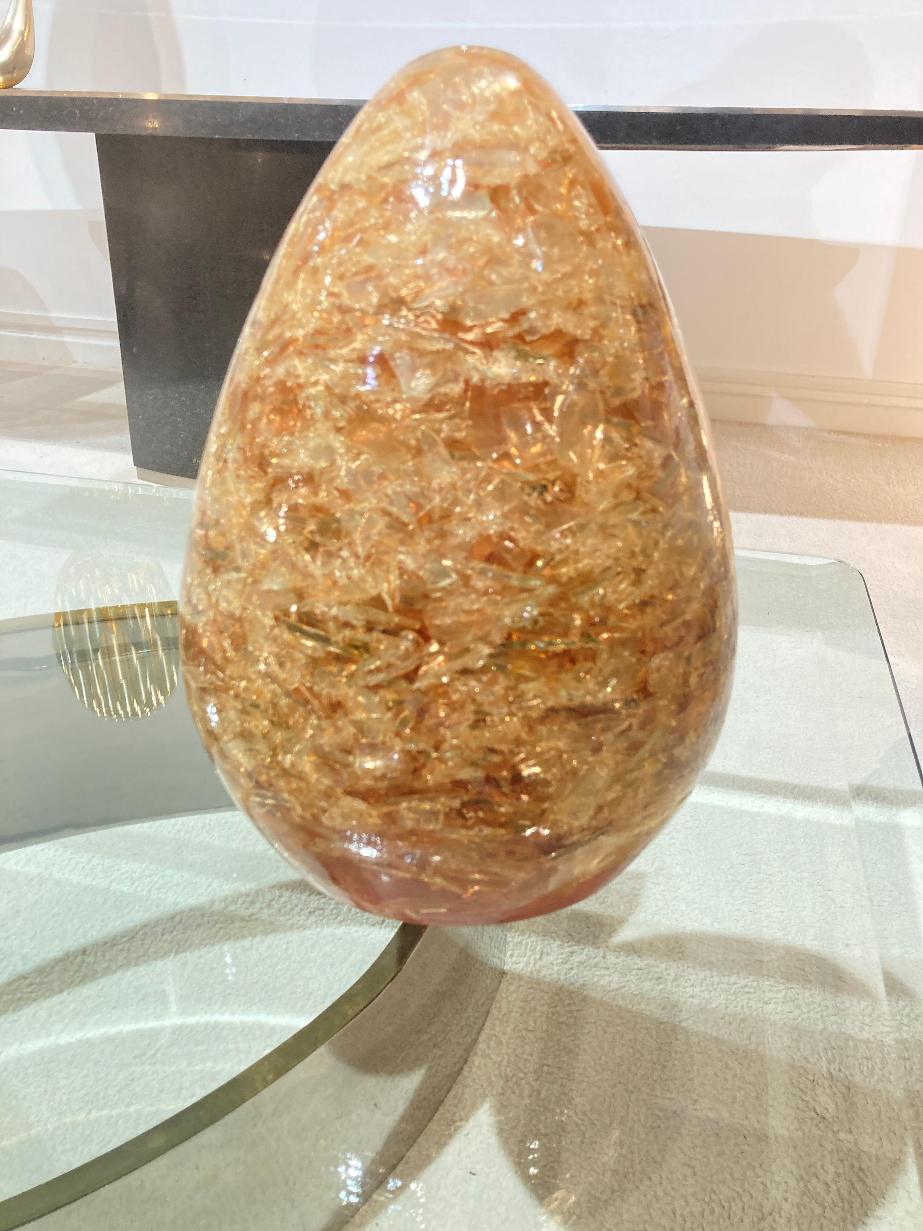 1970's tall crushed ice egg attributed to Pierre Giraudon In Good Condition For Sale In Bois-Colombes, FR