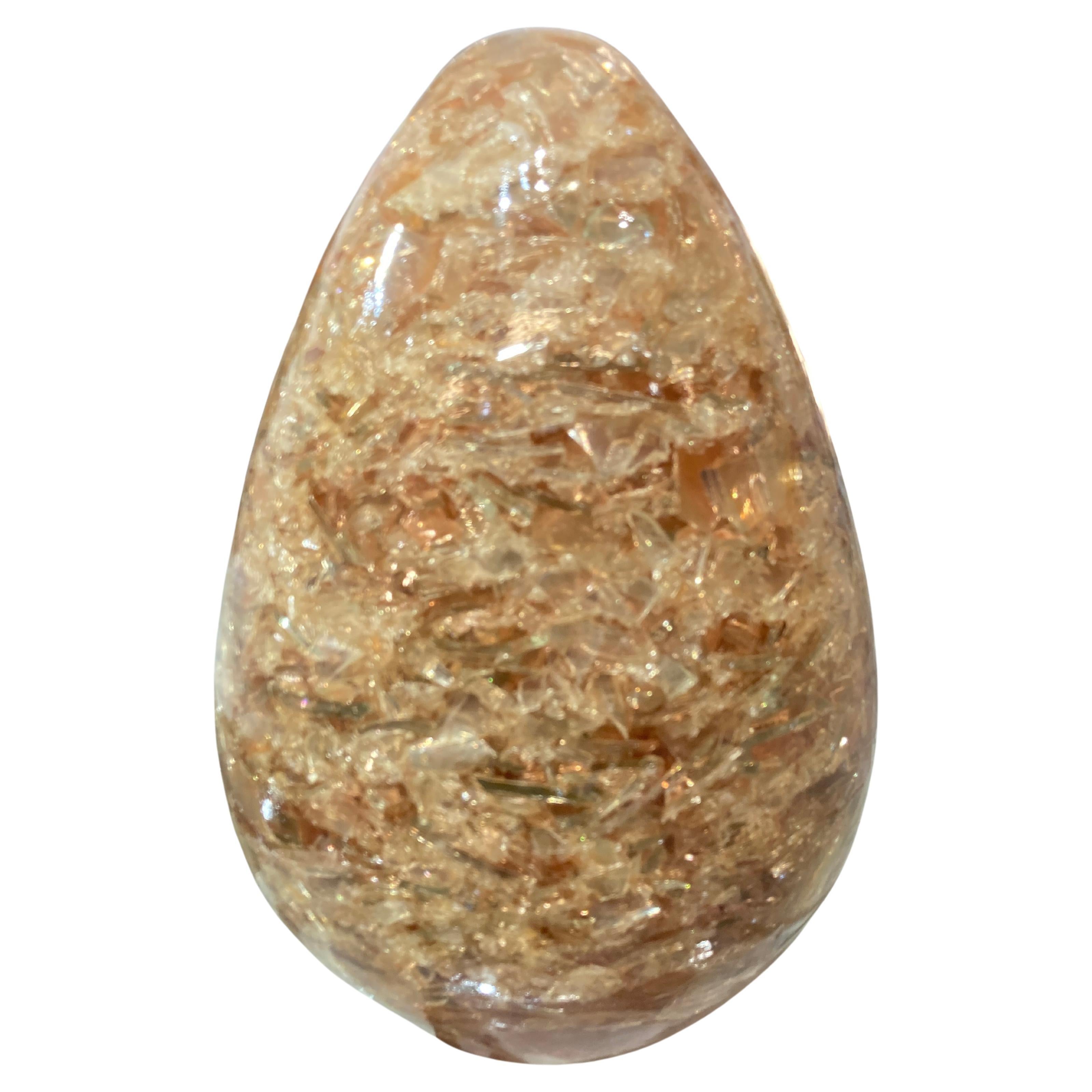 1970's tall crushed ice egg attributed to Pierre Giraudon For Sale