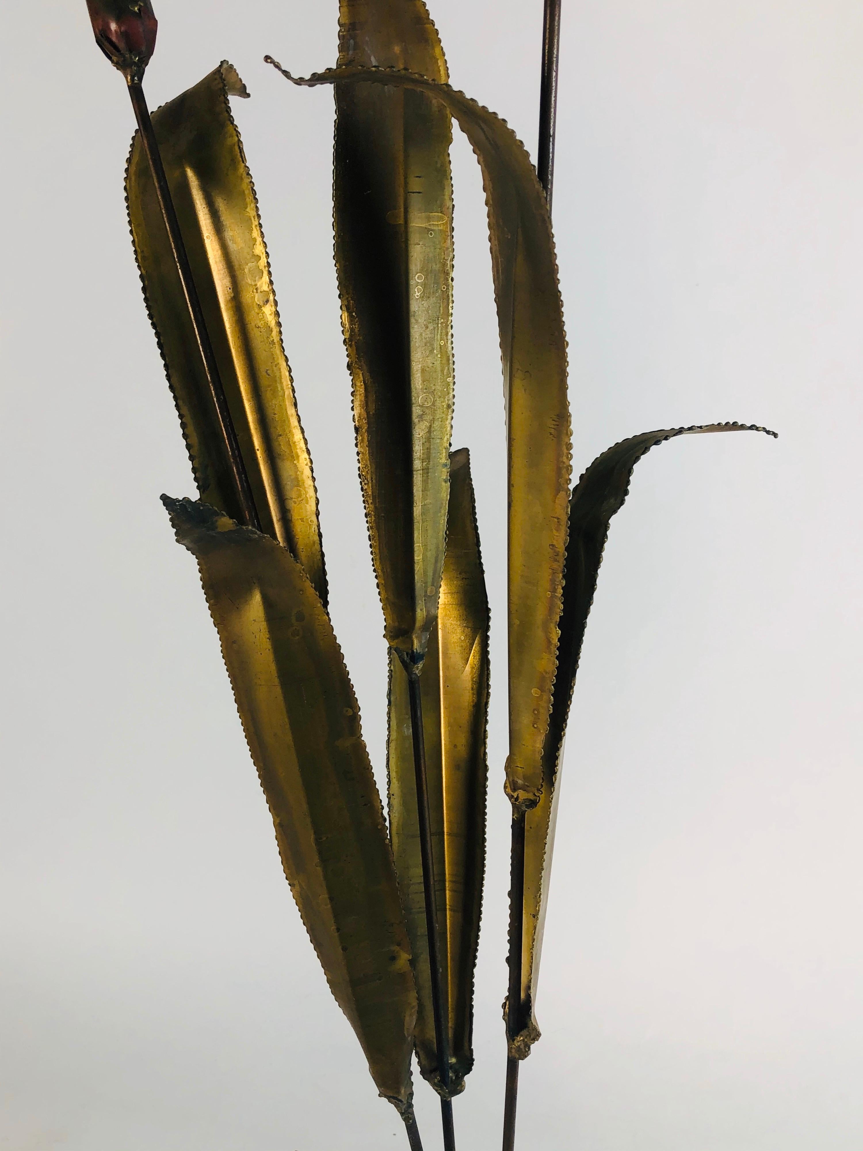 metal cattail sculpture