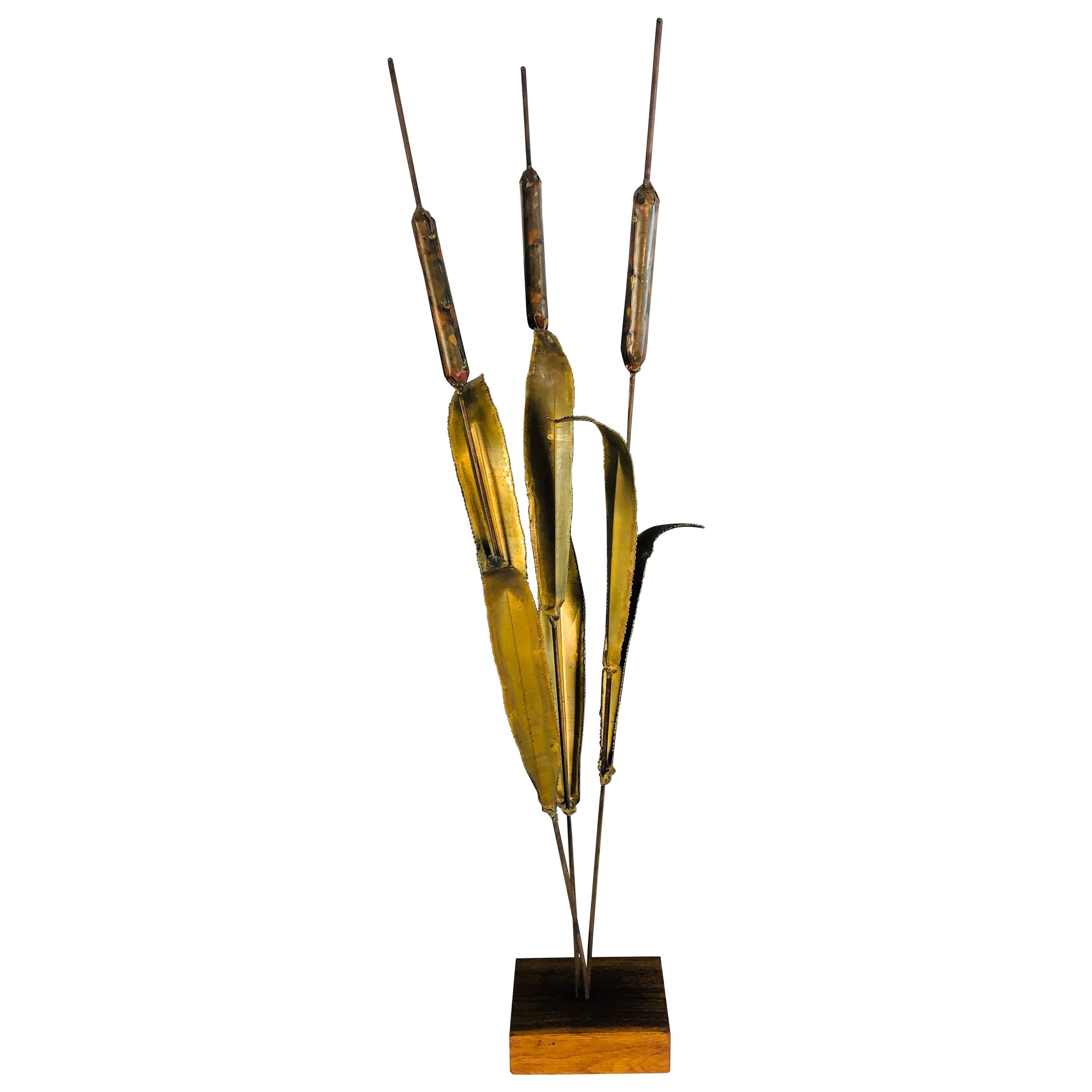 1970s Tall Metal Cat Tail Sculpture For Sale