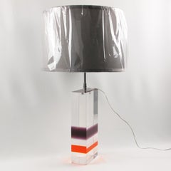 1970s Tall Modern Multi-Color Lucite Acrylic Table Lamp