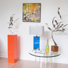 1970er Jahre Hoch Orange Lucite Acryl Sockel Stand Display Säule