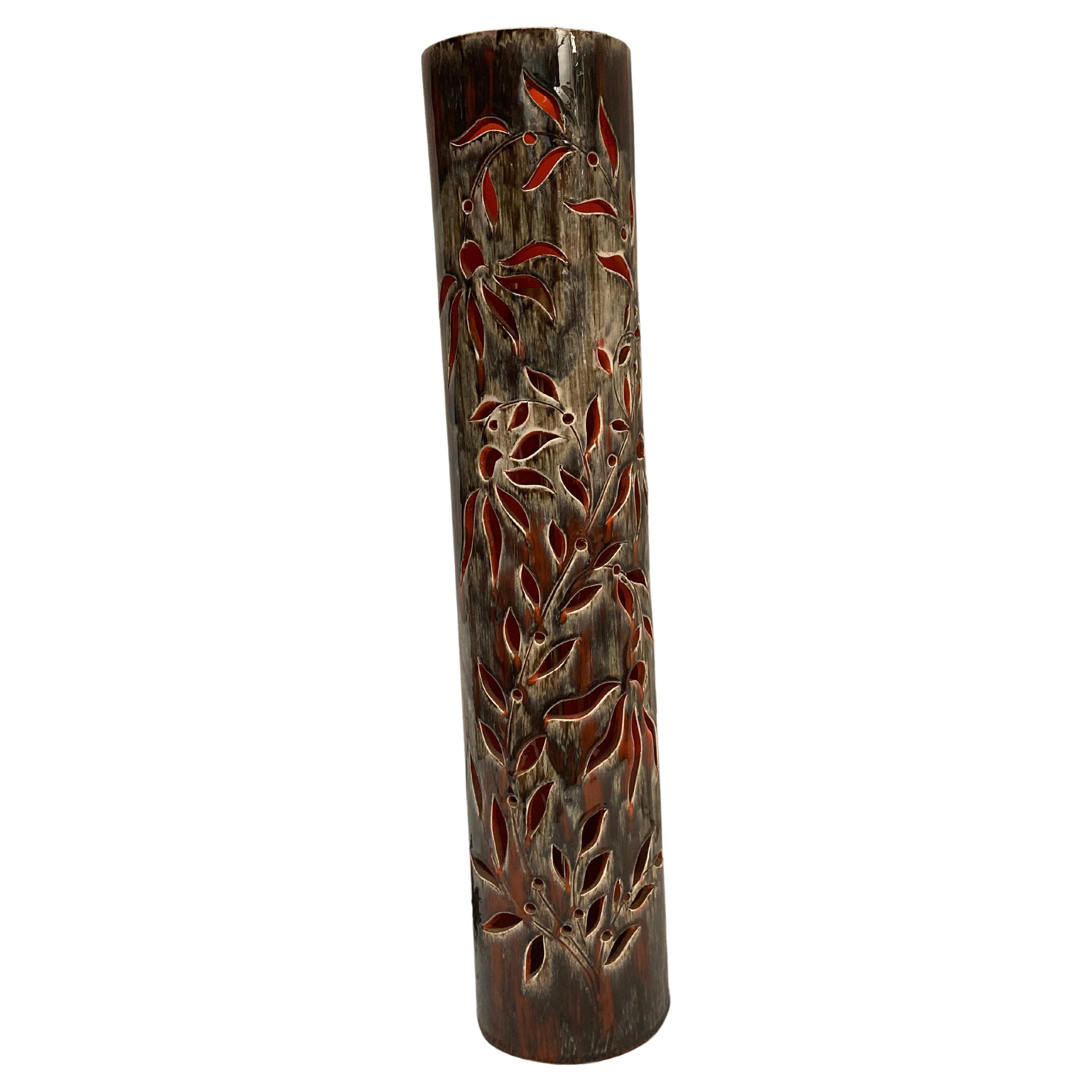 1970's Tall Studio pottery ceramic lamp by Vallauris