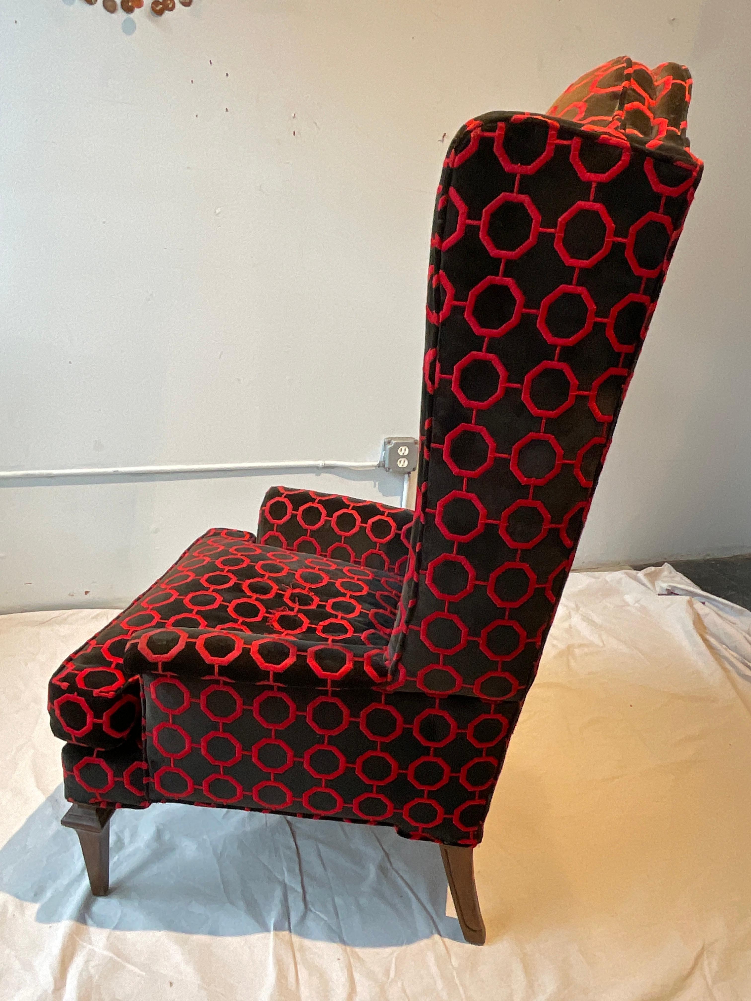 Late 20th Century 1970s Tall Wingback Chair By Tomlinson  For Sale