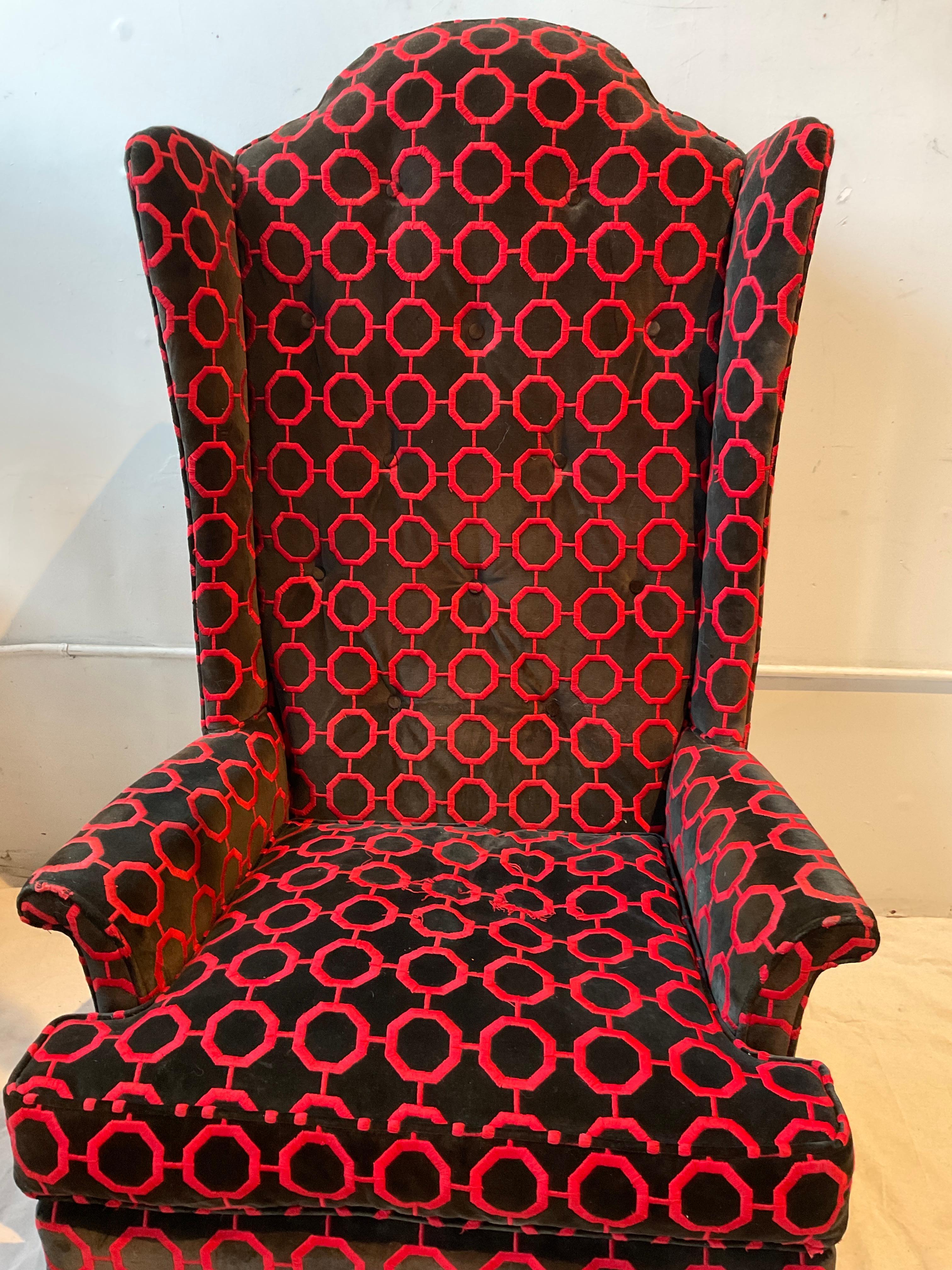 1970s Tall Wingback Chair By Tomlinson  For Sale 3