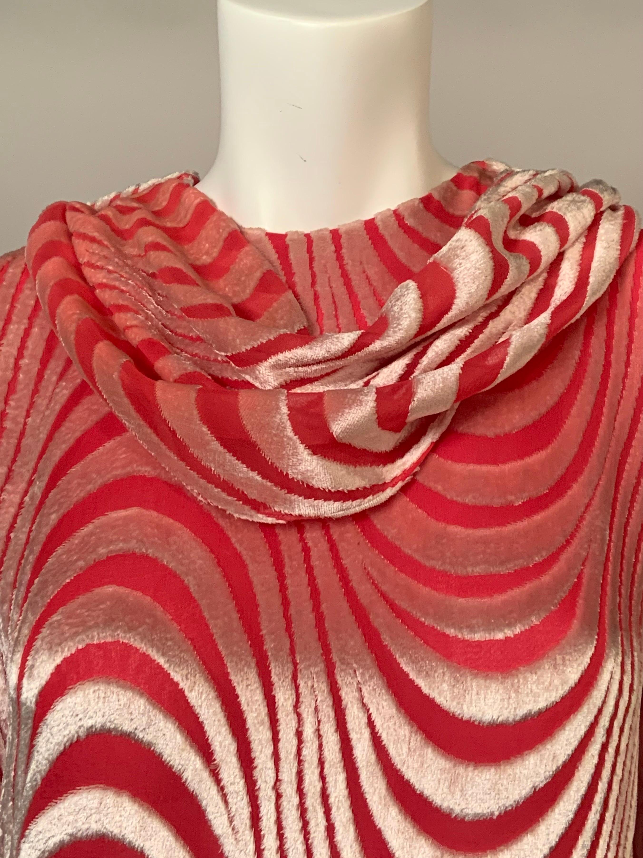 1970's Tan Giudicelli for Giorgio Beverly Hills Rose Devore Velvet Evening Gown For Sale 9