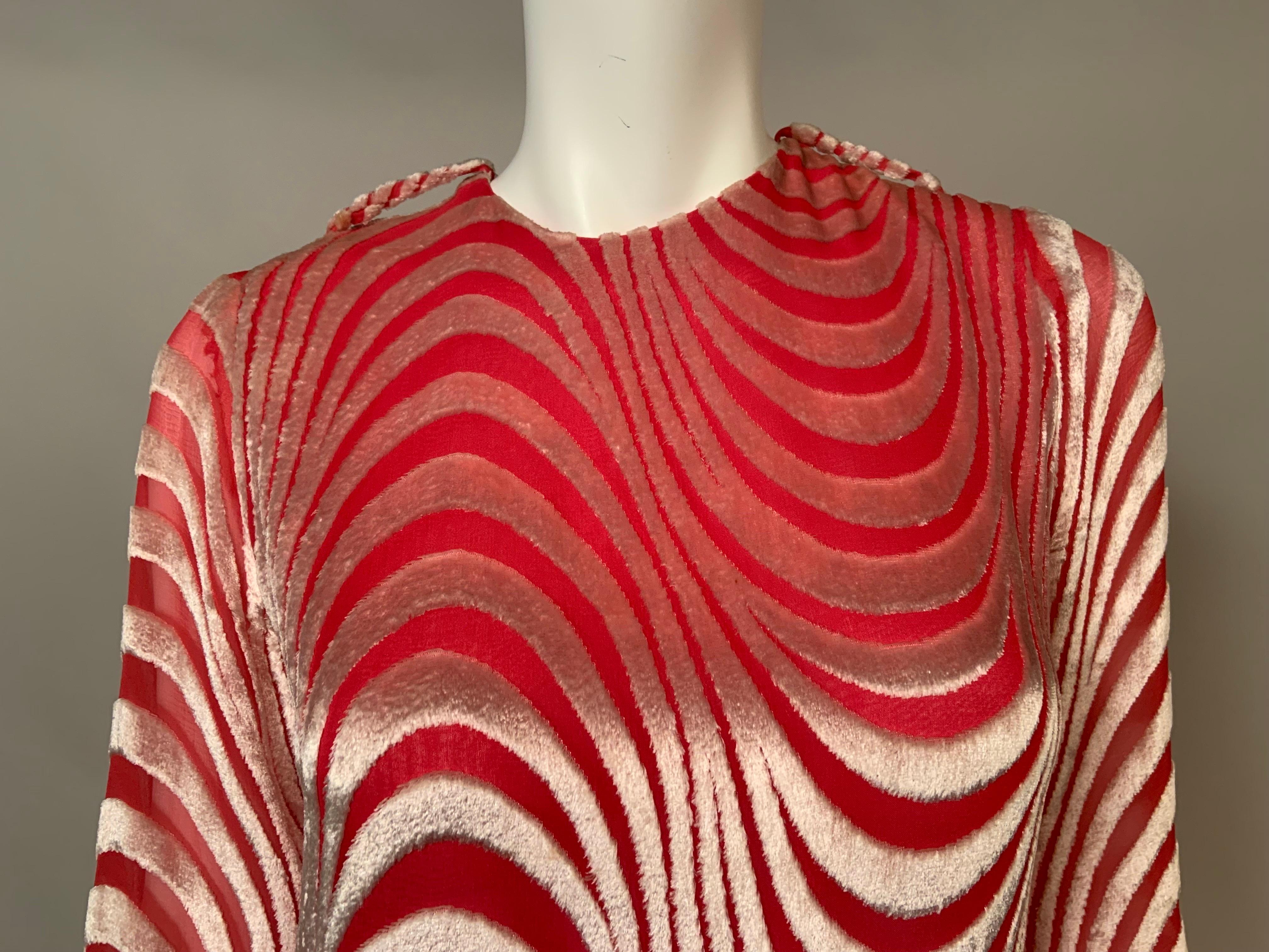 1970's Tan Giudicelli para Giorgio Beverly Hills Vestido de noche de terciopelo Rose Devore en venta 13