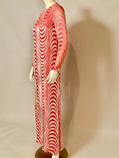 1970's Tan Giudicelli para Giorgio Beverly Hills Vestido de noche de terciopelo Rose Devore