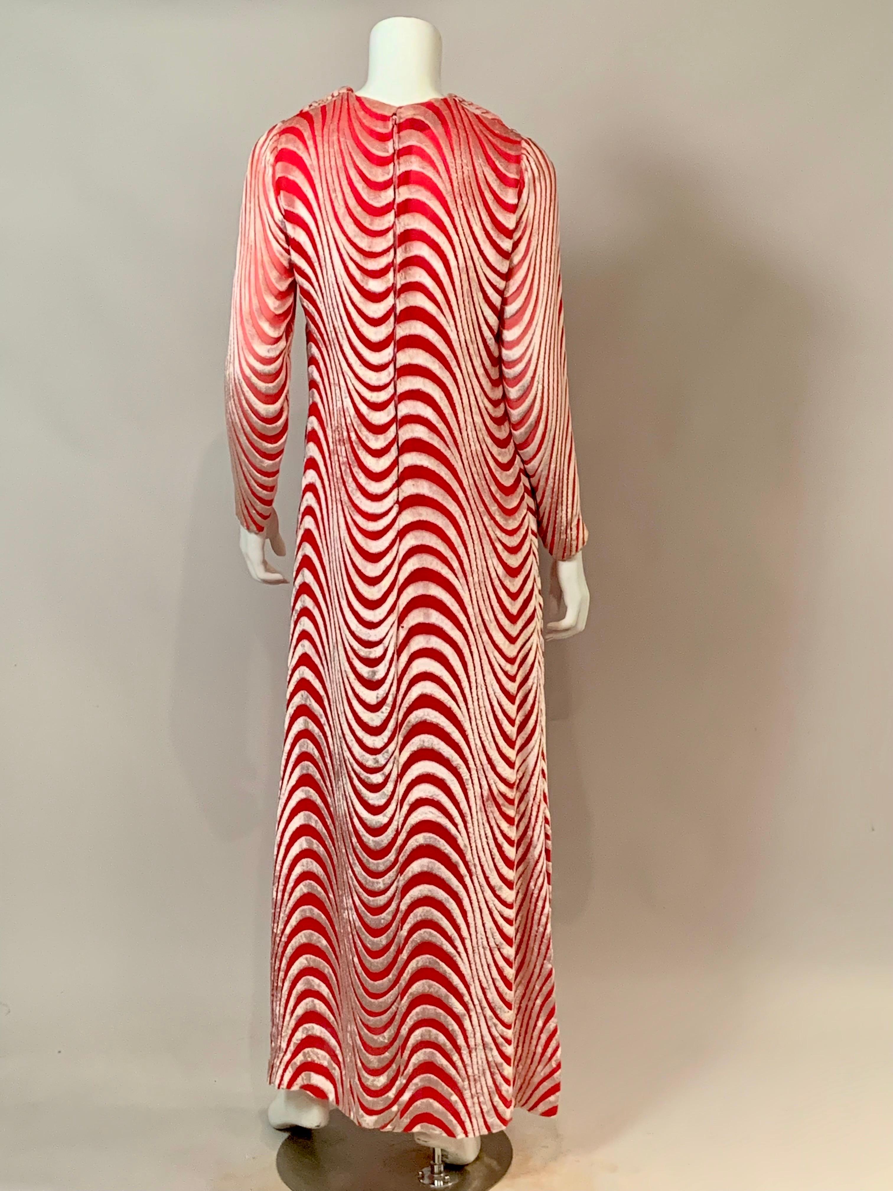 1970's Tan Giudicelli for Giorgio Beverly Hills Rose Devore Velvet Evening Gown For Sale 2