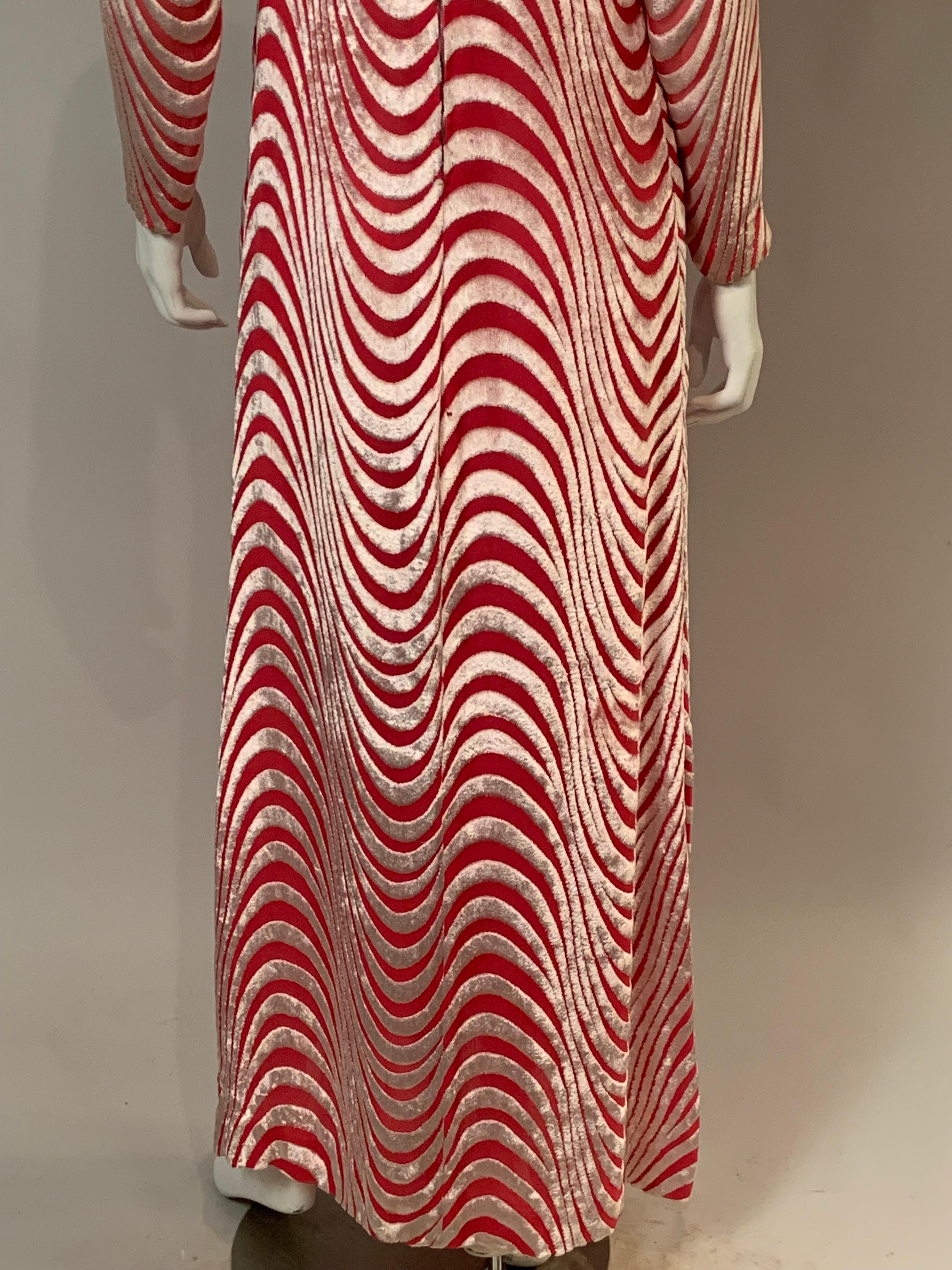 1970's Tan Giudicelli for Giorgio Beverly Hills Rose Devore Velvet Evening Gown For Sale 4