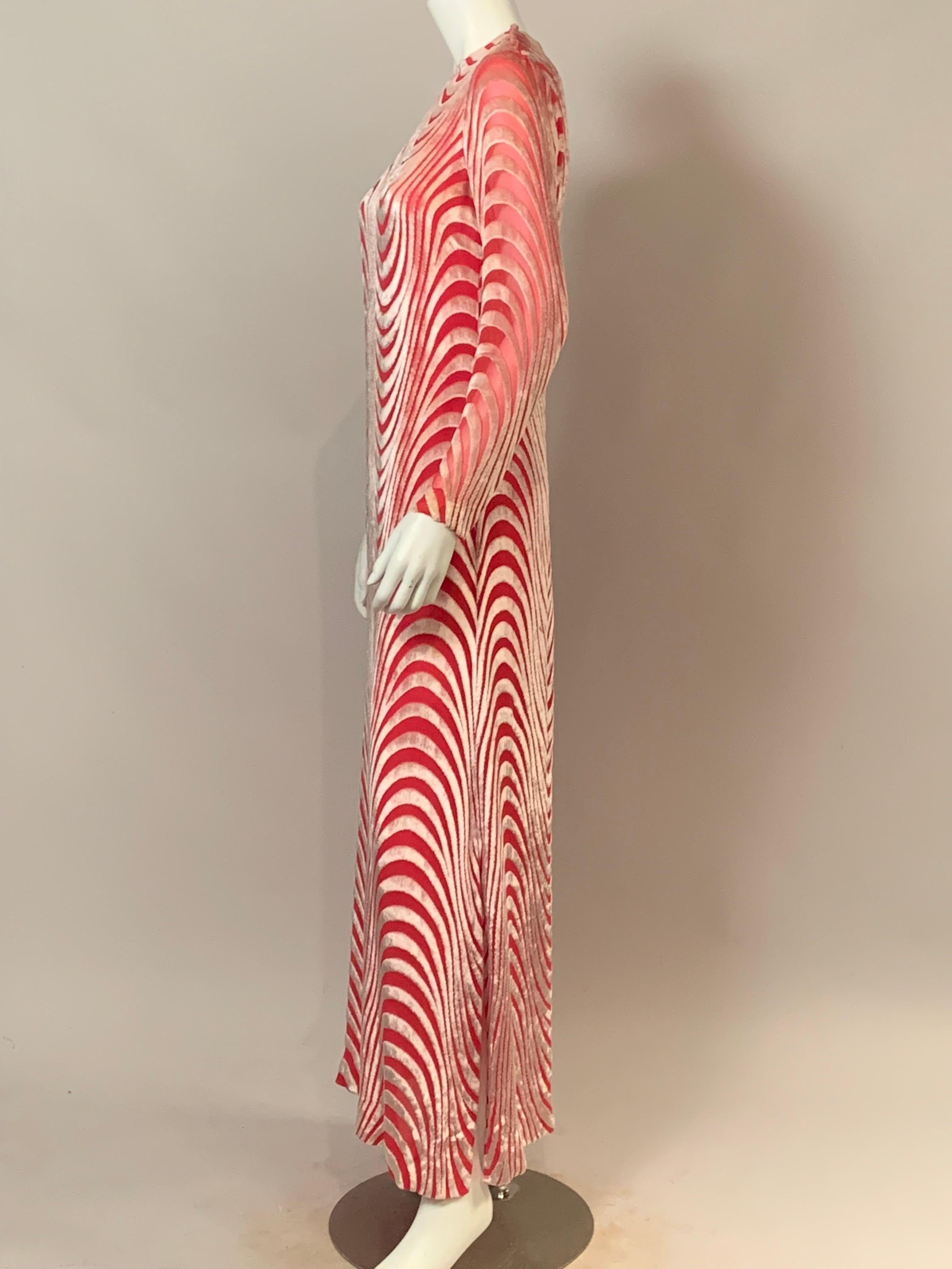 1970's Tan Giudicelli for Giorgio Beverly Hills Rose Devore Velvet Evening Gown For Sale 5