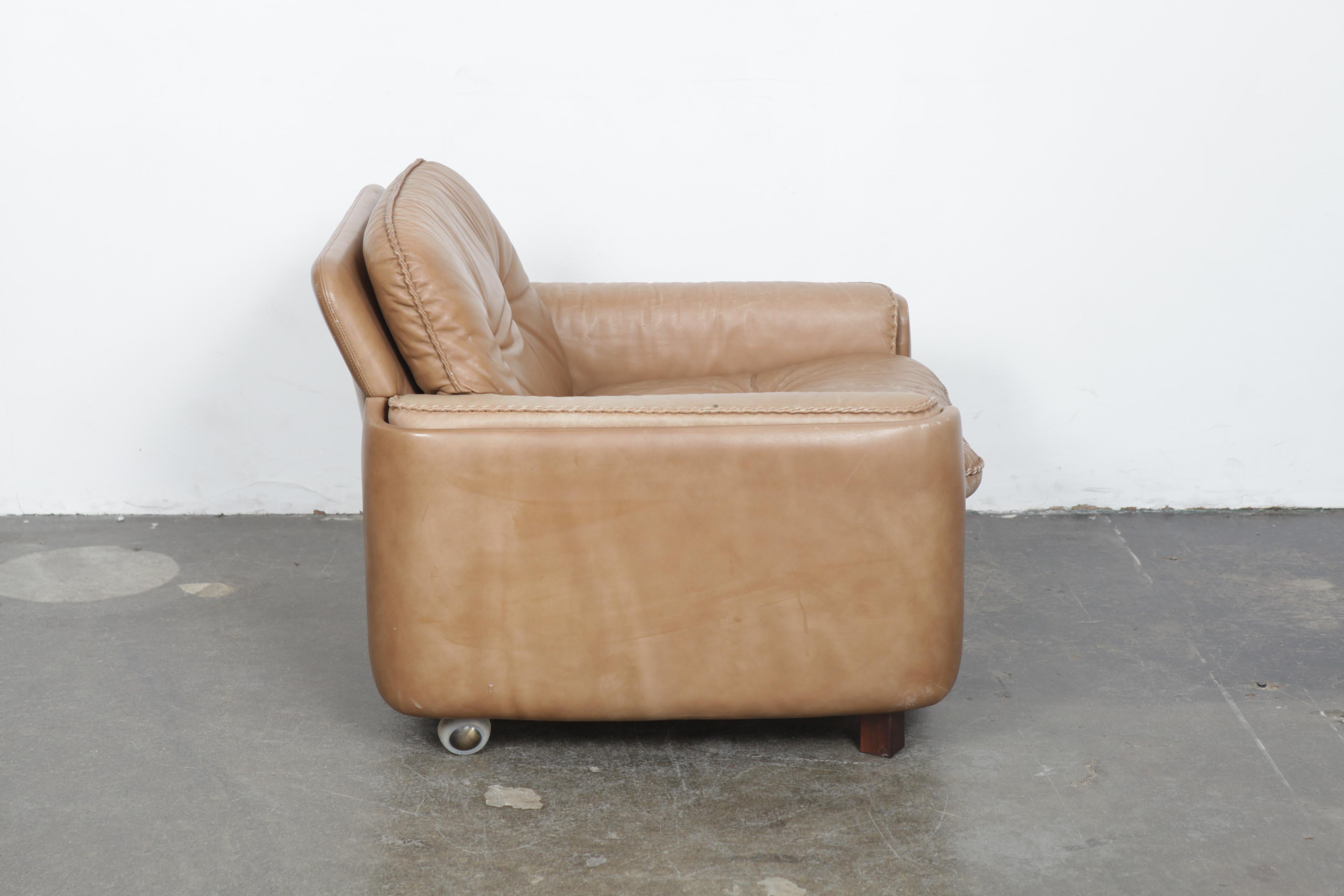 Scandinavian Modern Sigurd Ressel 1970s Tan Leather Lounge Chair by Vatne Mobler, Norway For Sale