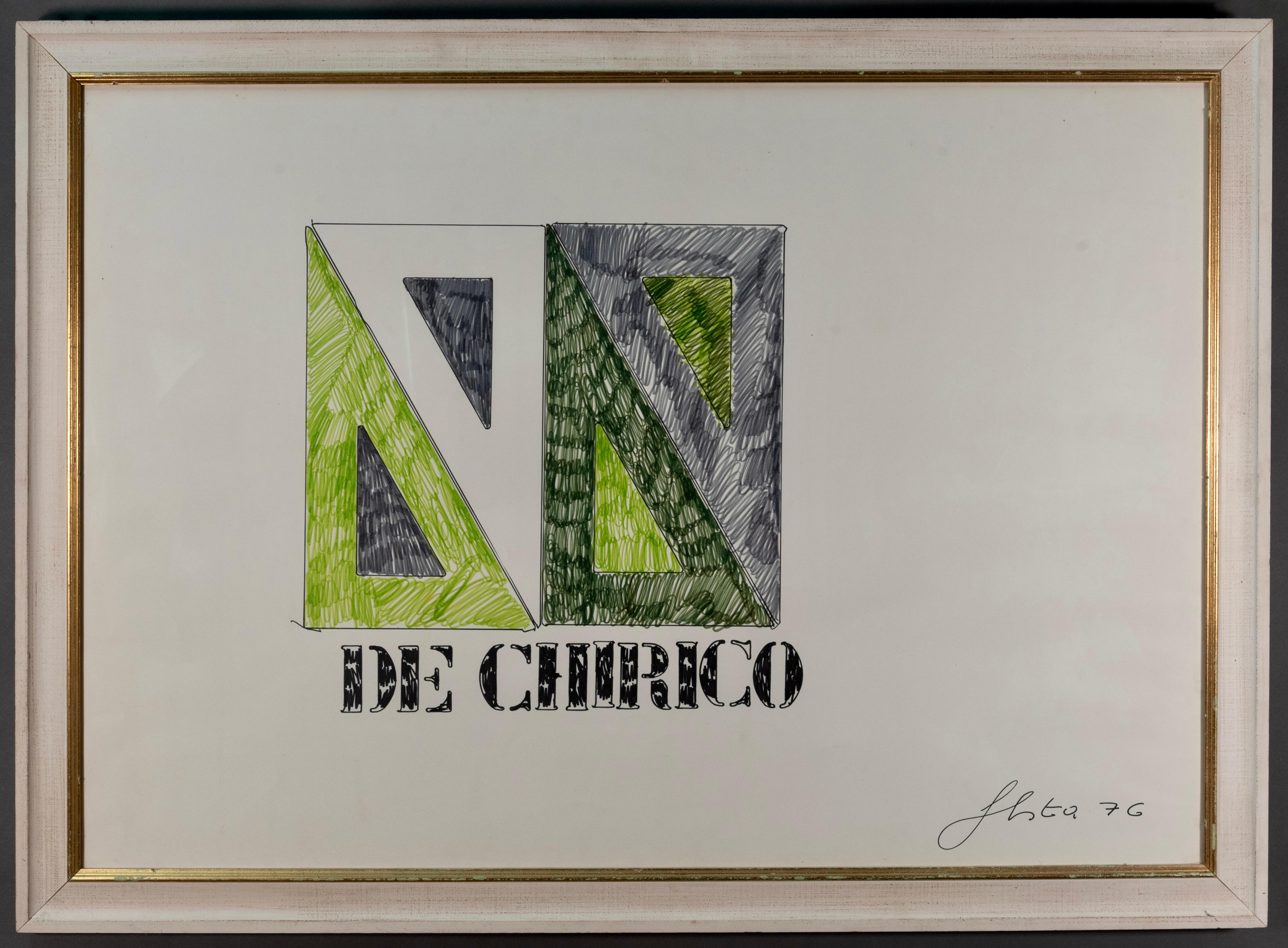 1970s Tano Festa Signed and Dated Drawing For Sale 2