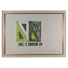 1970s Tano Festa Signed and Dated Drawing