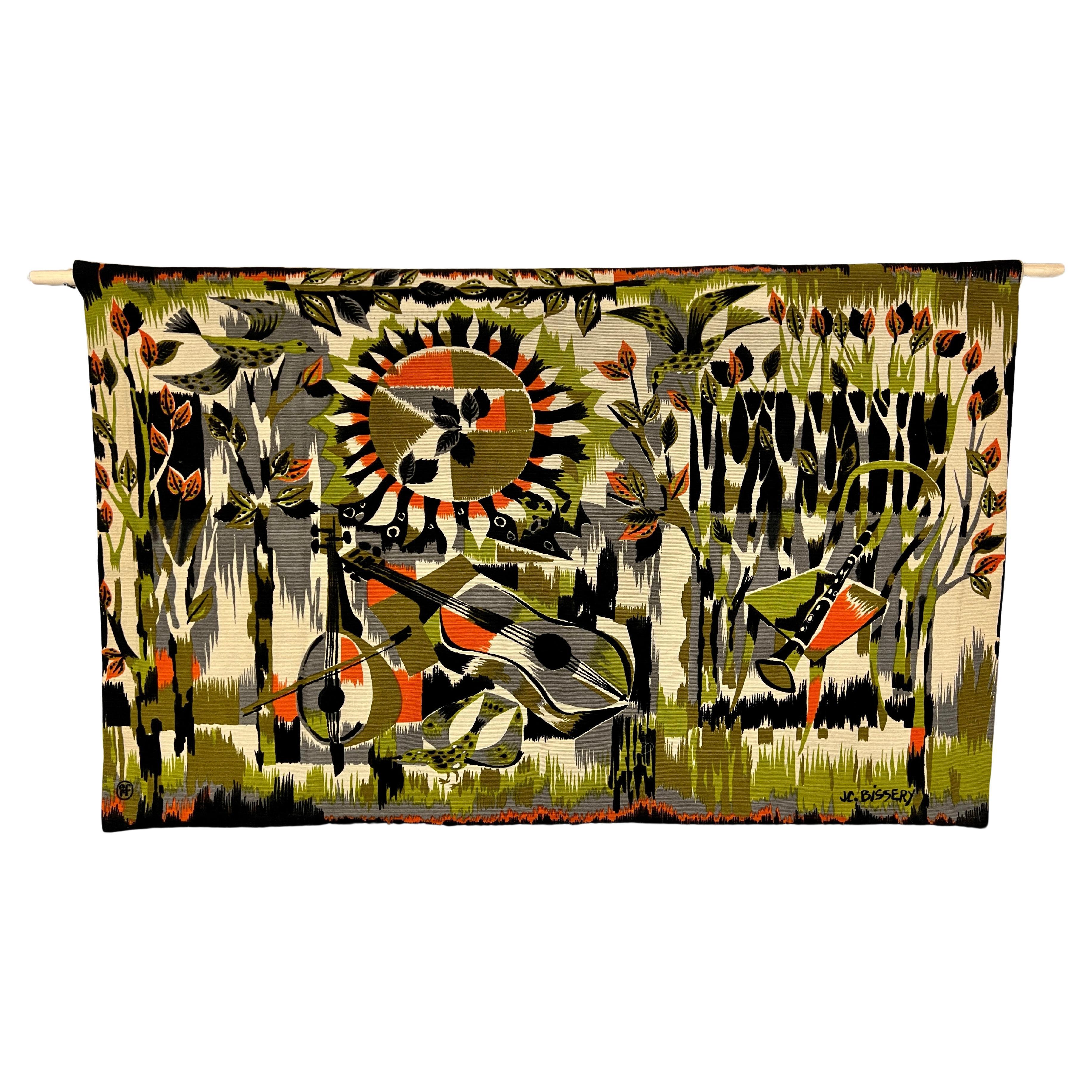 1970s Tapestry by Jean Claude Bissery  For Sale