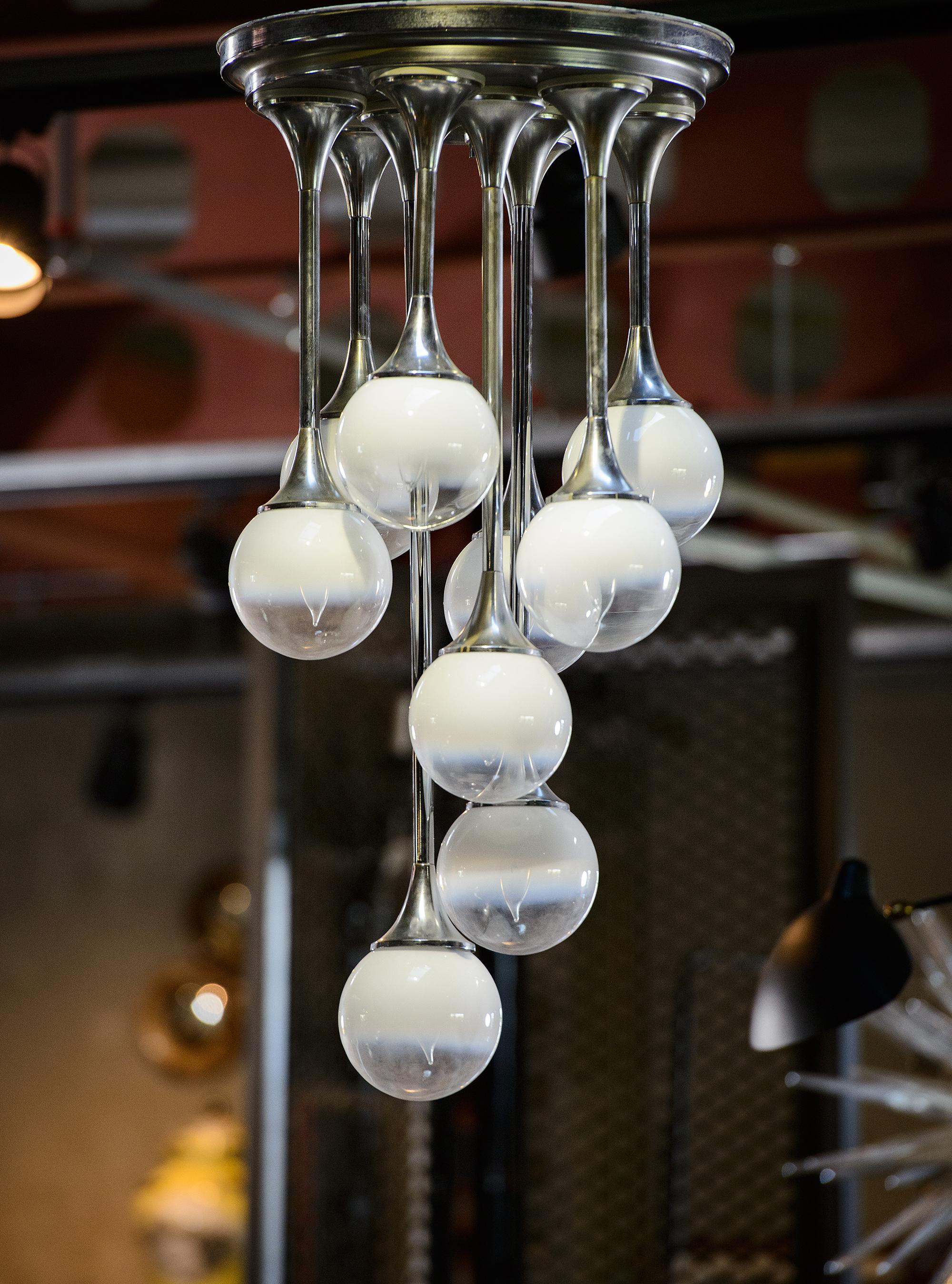 Lampadario Targetti Sankey degli anni '70 In condizioni buone in vendita a Los Angeles, CA