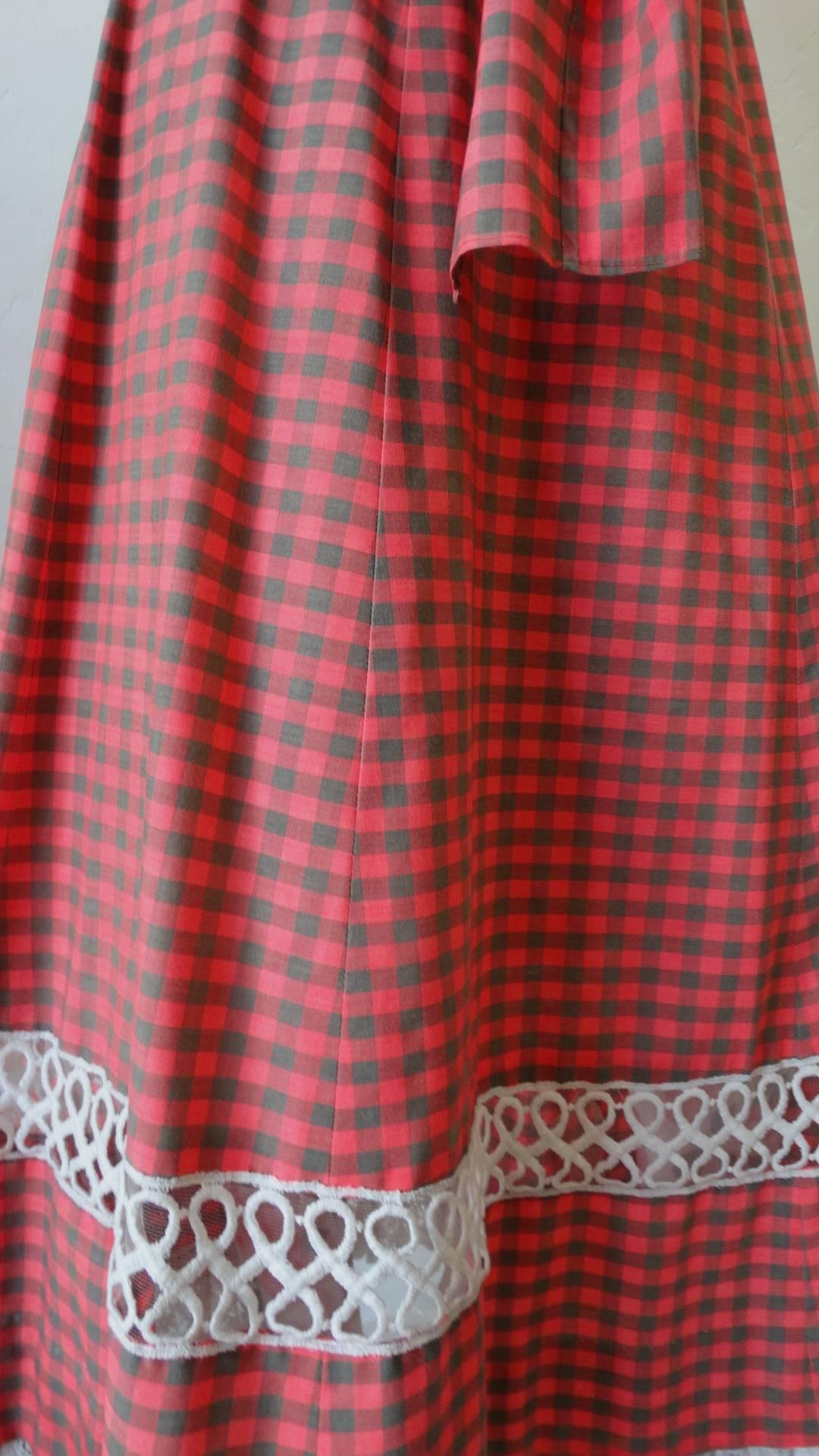 1970s Tartan High-waisted Maxi Skirt  For Sale 9