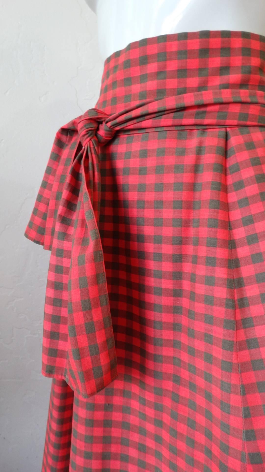 Women's 1970s Tartan High-waisted Maxi Skirt  For Sale