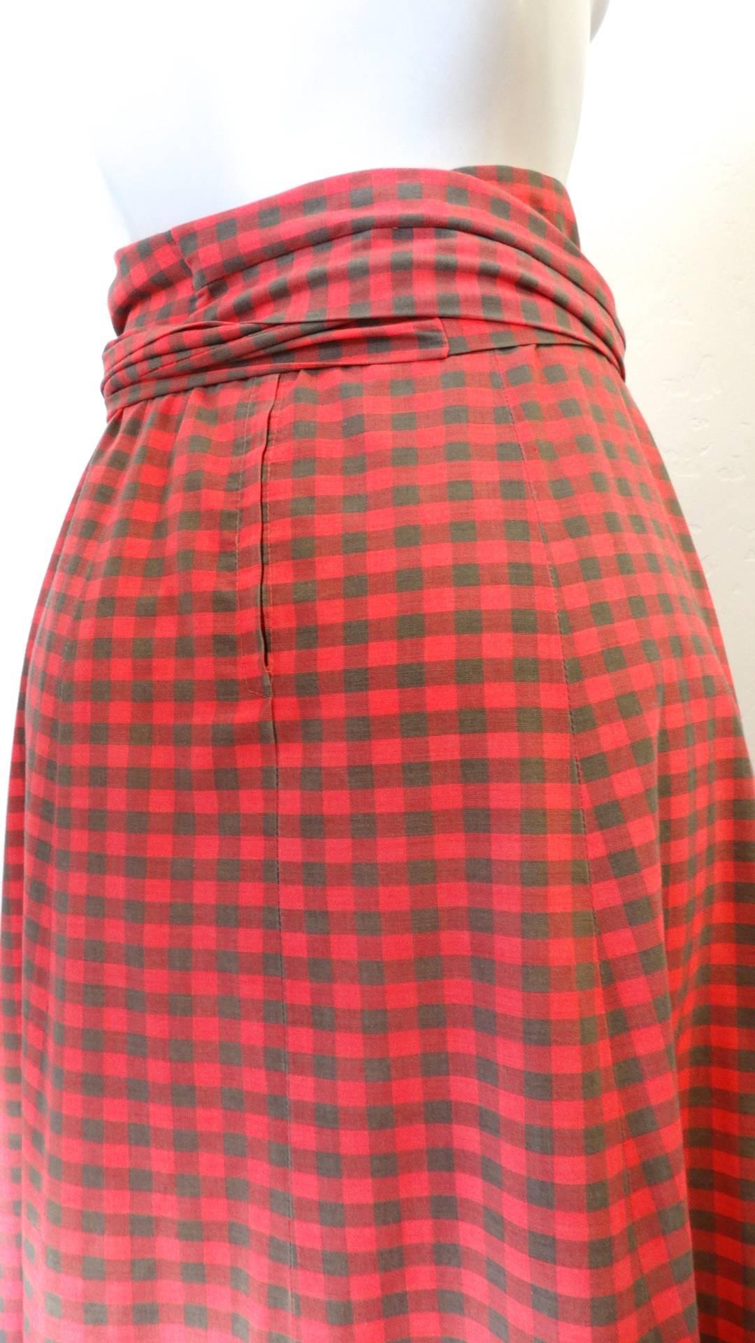 1970s Tartan High-waisted Maxi Skirt  For Sale 3