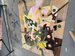 Taspestry des années 1970 en marqueterie de cuir par Fabrice