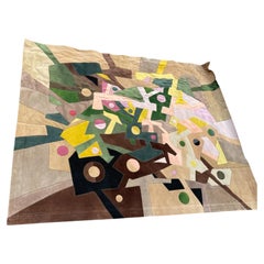 1970
s Taspestry of leather marquetry by Fabrice