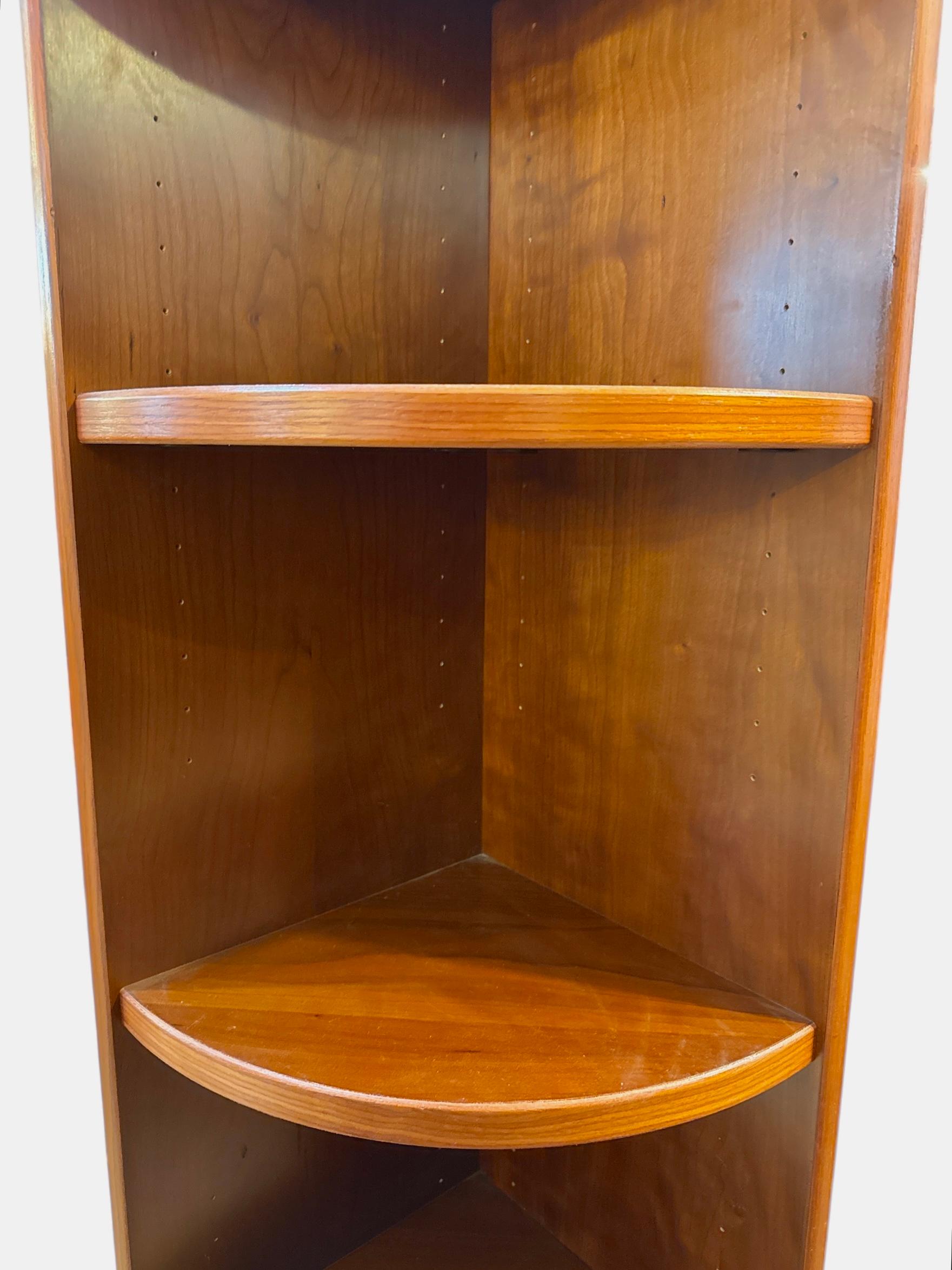 Wood 1970s Teak Danish Corner Display Bookshelf
