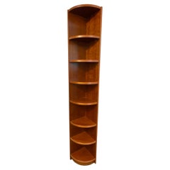 1970s Teak Danish Corner Display Bookshelf