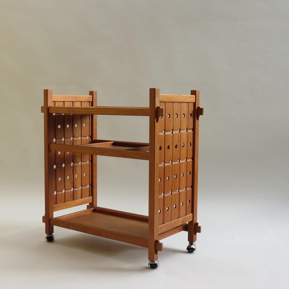 1970s Mid-Century Modern Teak Drinks Trolley Bespoke made Bar Cart 1