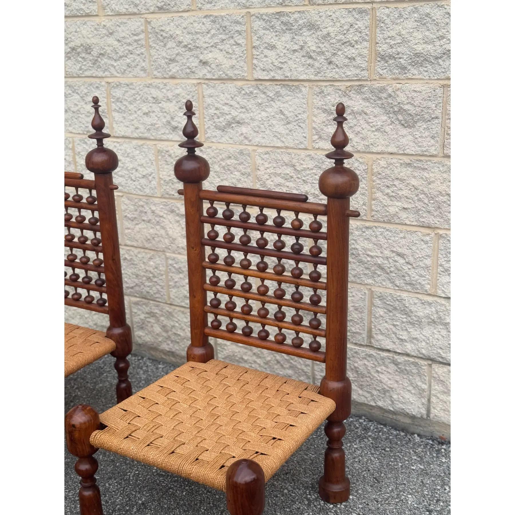 1970's Teak Punjabi Chairs - a Pair For Sale 3