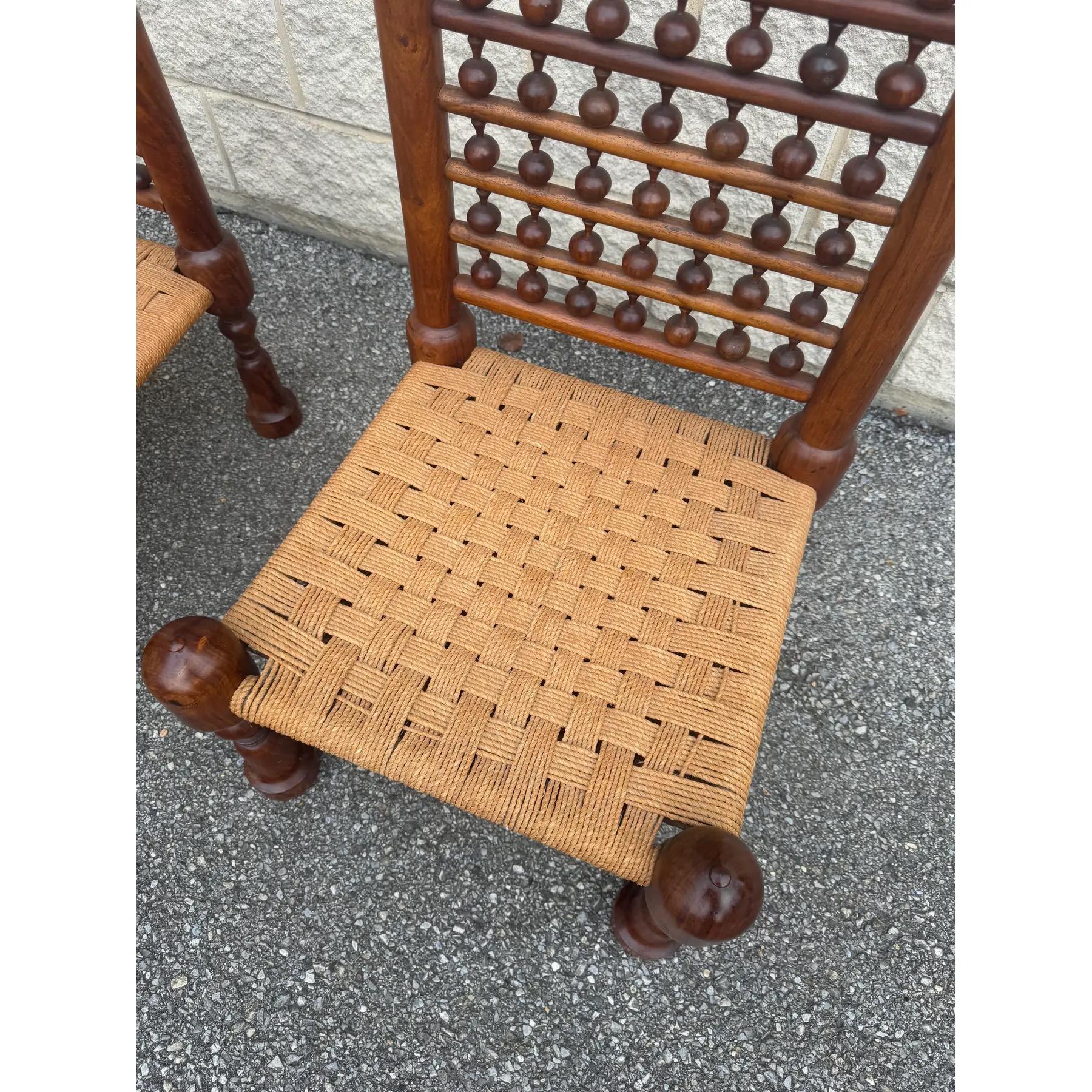 Bohemian 1970's Teak Punjabi Chairs - a Pair For Sale