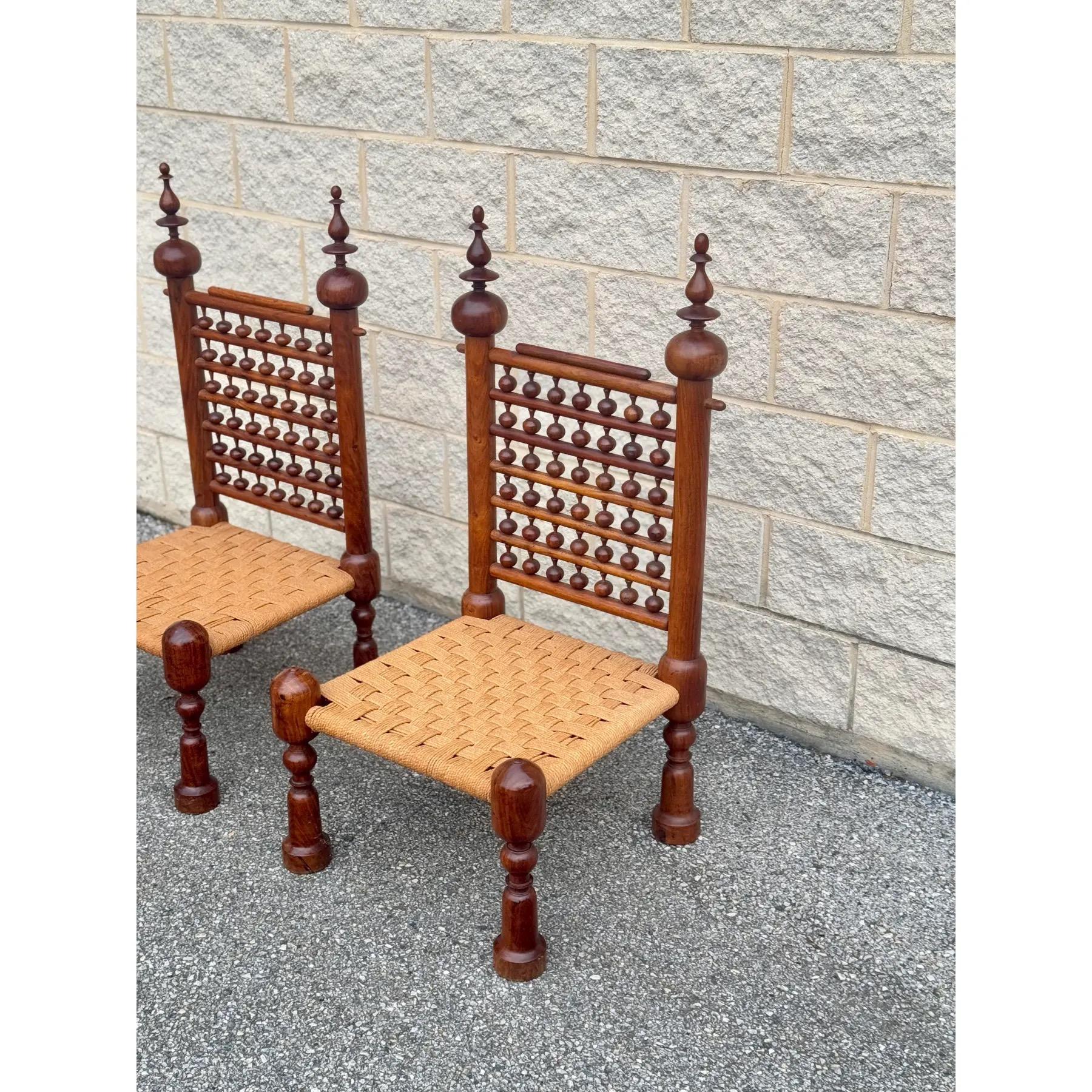 1970's Teak Punjabi Chairs - a Pair For Sale 2